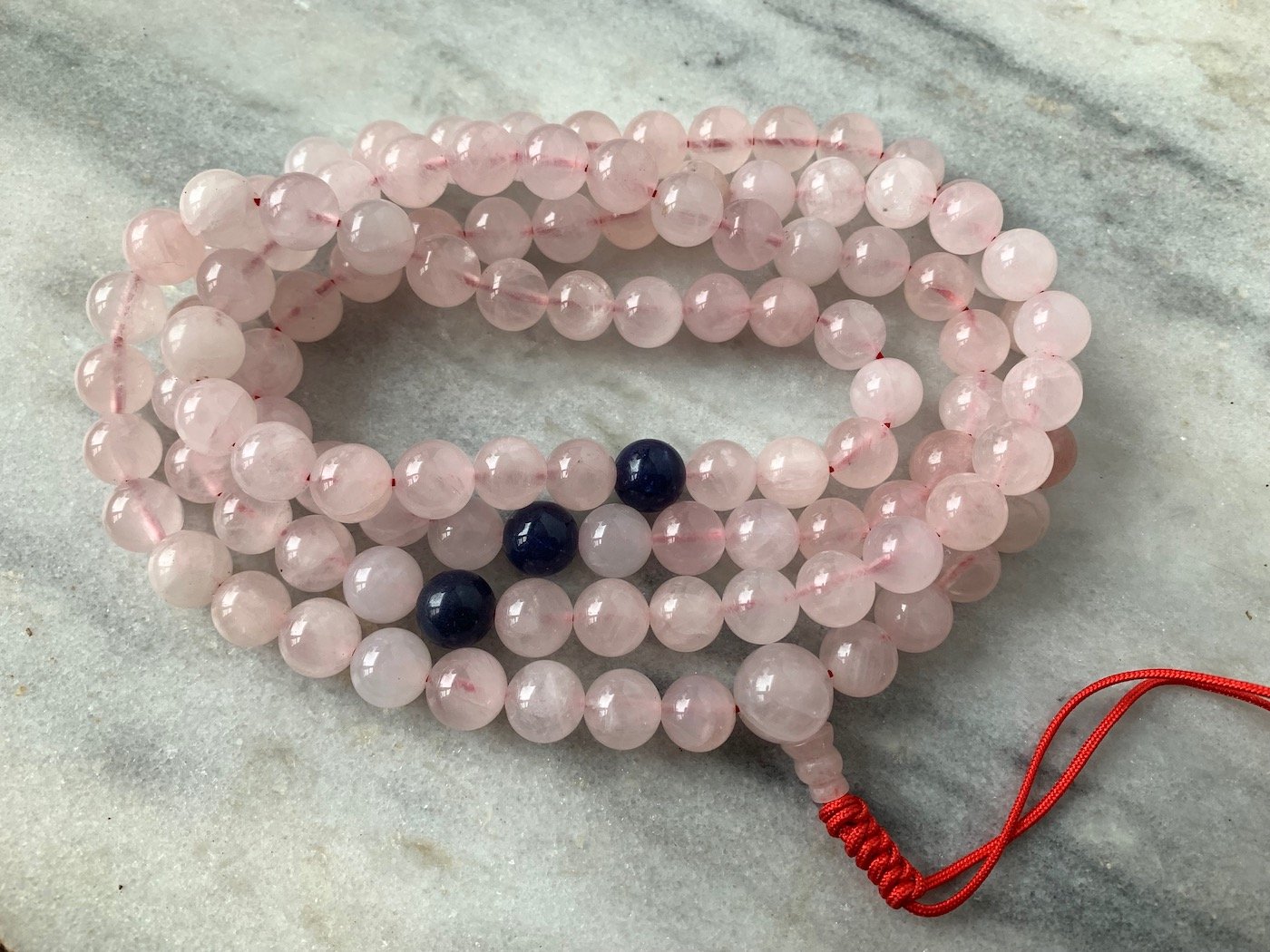 Rose Quartz and Lapis Mala
