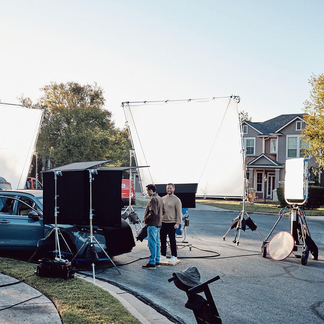 Fun job with @mandrew_dp shooting a safelite commercial. There was a lot of high contrast lighting situations with cars and people outdoors. We used as many rags as we could fit in tight driveways and had an arrimax, xt52 and some x23&rsquo;s to augm
