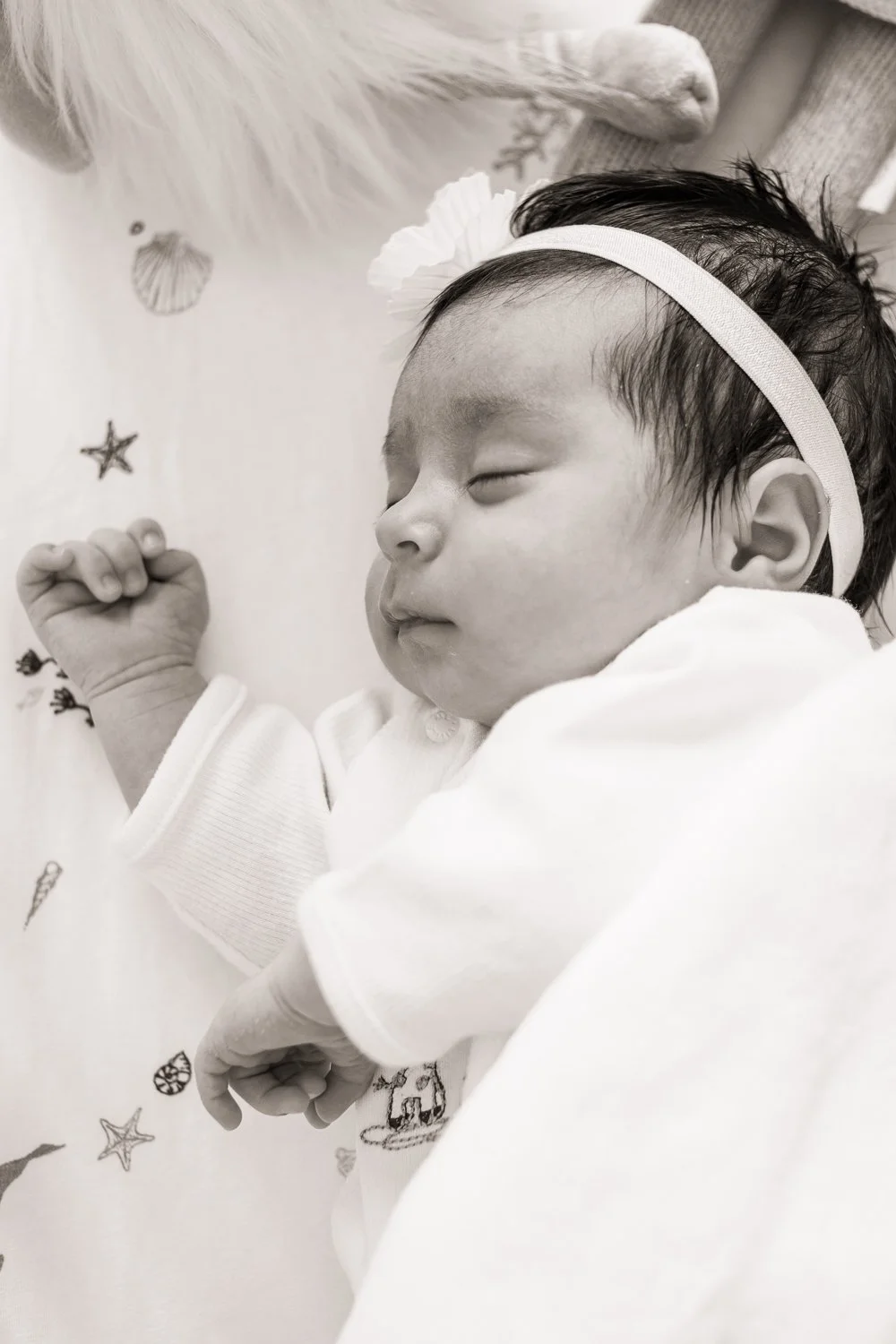 focus on real newborn baby