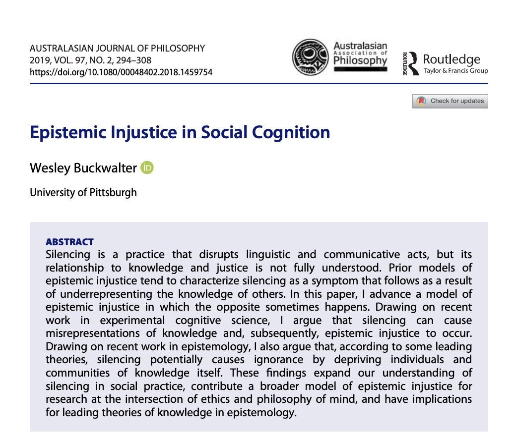 Epistemic Injustice in Social Cognition