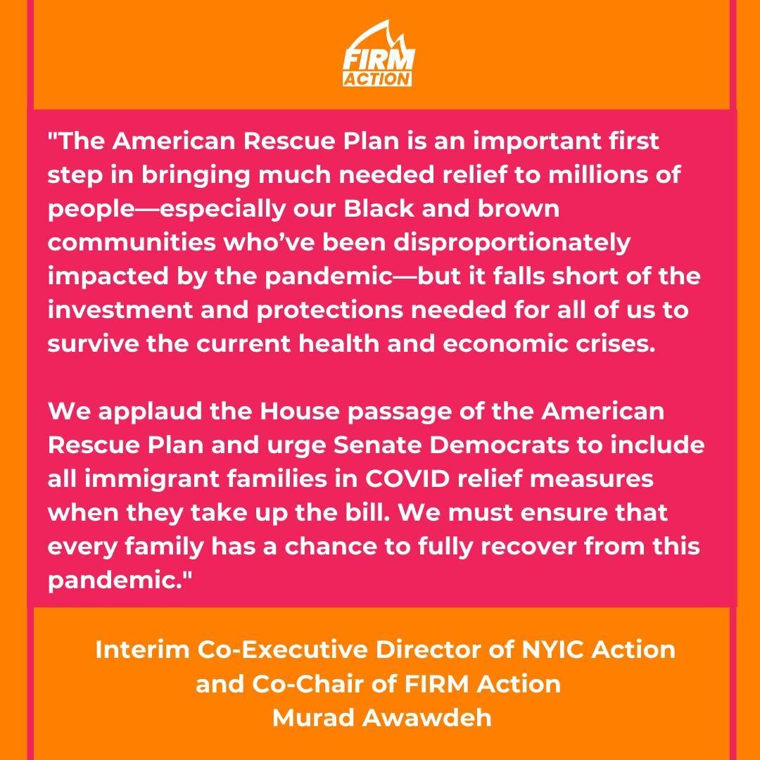 This pandemic has made clear how dependent our well-being is to that of our neighbor's. We will only survive this pandemic together. Immigrant inclusion in #COVID19 relief is a must and so is a pathway to citizenship. @thenyic interim ED and FIRM Act