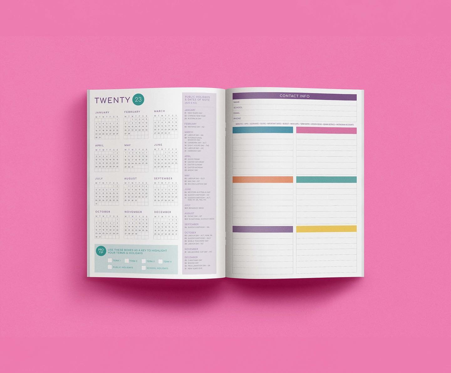 ✨As Victoria goes back to school in less than a week (phew), I thought it was fitting to share a design project I did mid last year with incredible brand @ziviadesigns, who creates beautiful teacher planners. Their mission is to &lsquo;provide teache