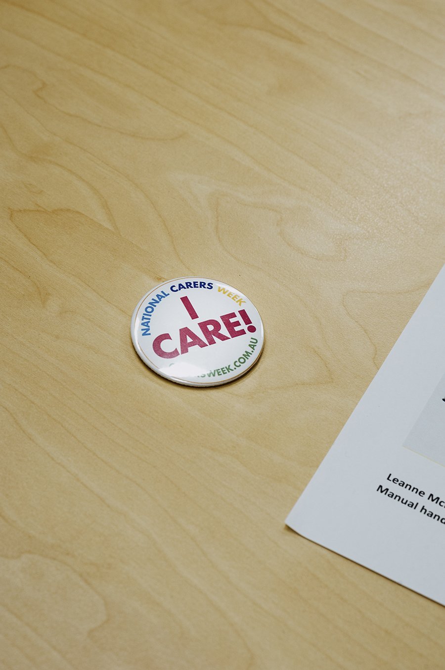 'I care' badge for National Carers' Week.