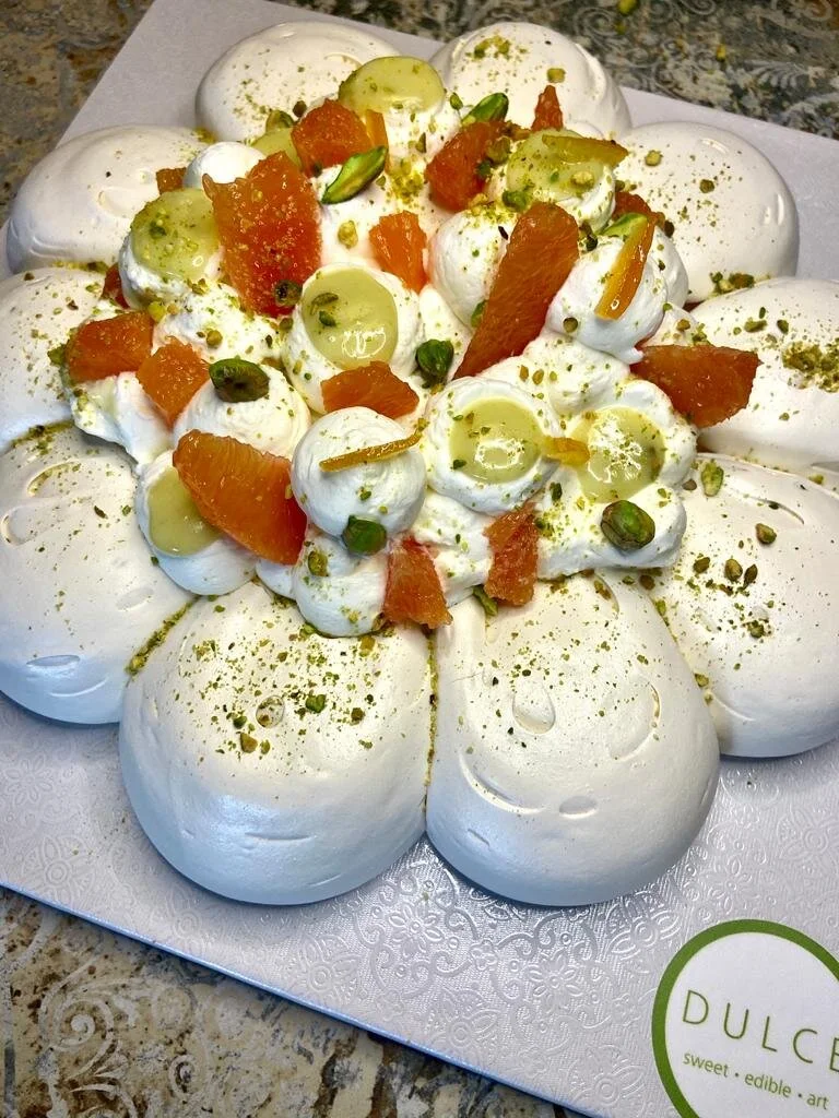 Orange Pistachio Pavlova