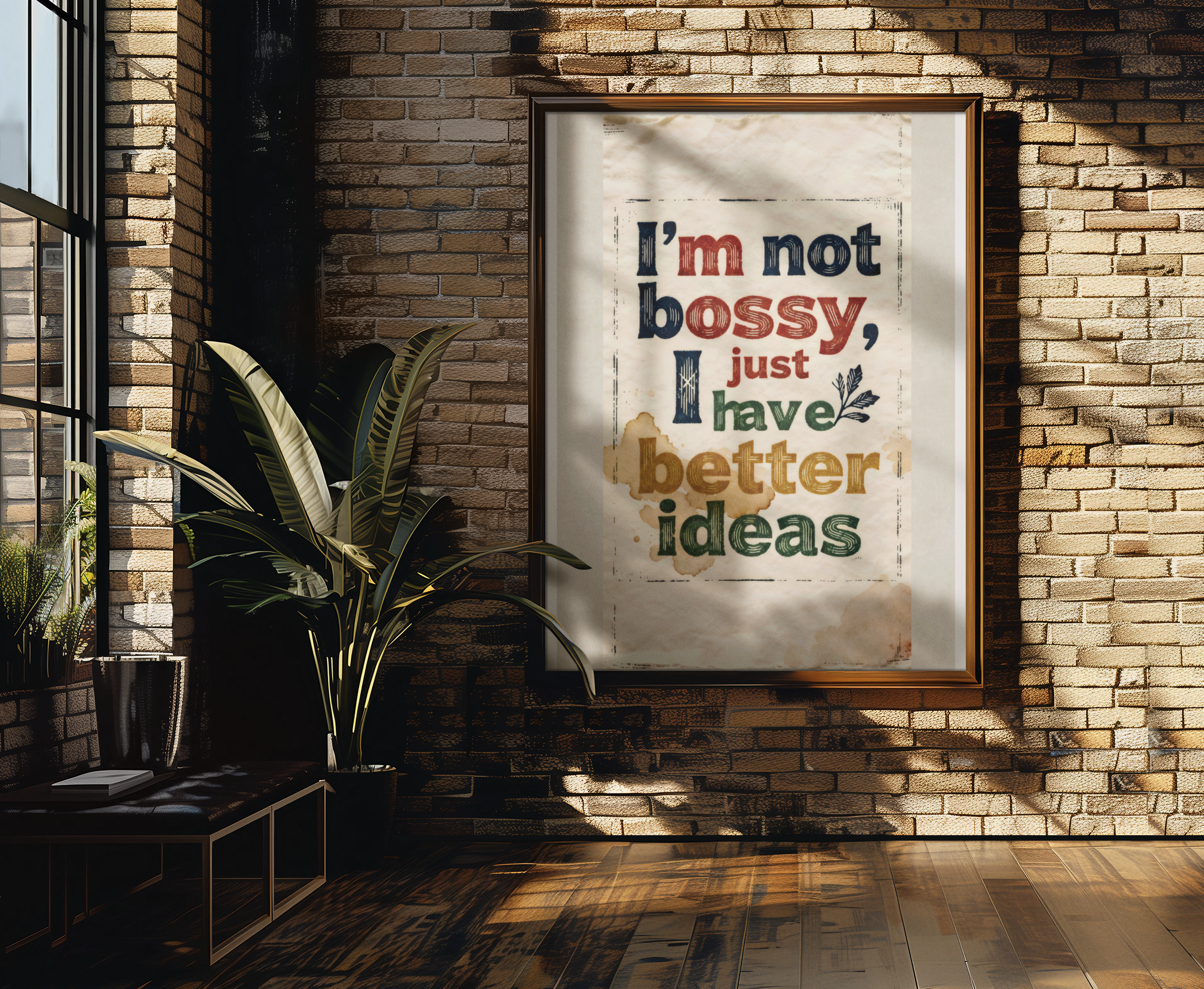 ai-created-mockup-featuring-a-vertical-art-print-hanging-on-a-brick-wall-m38941.png