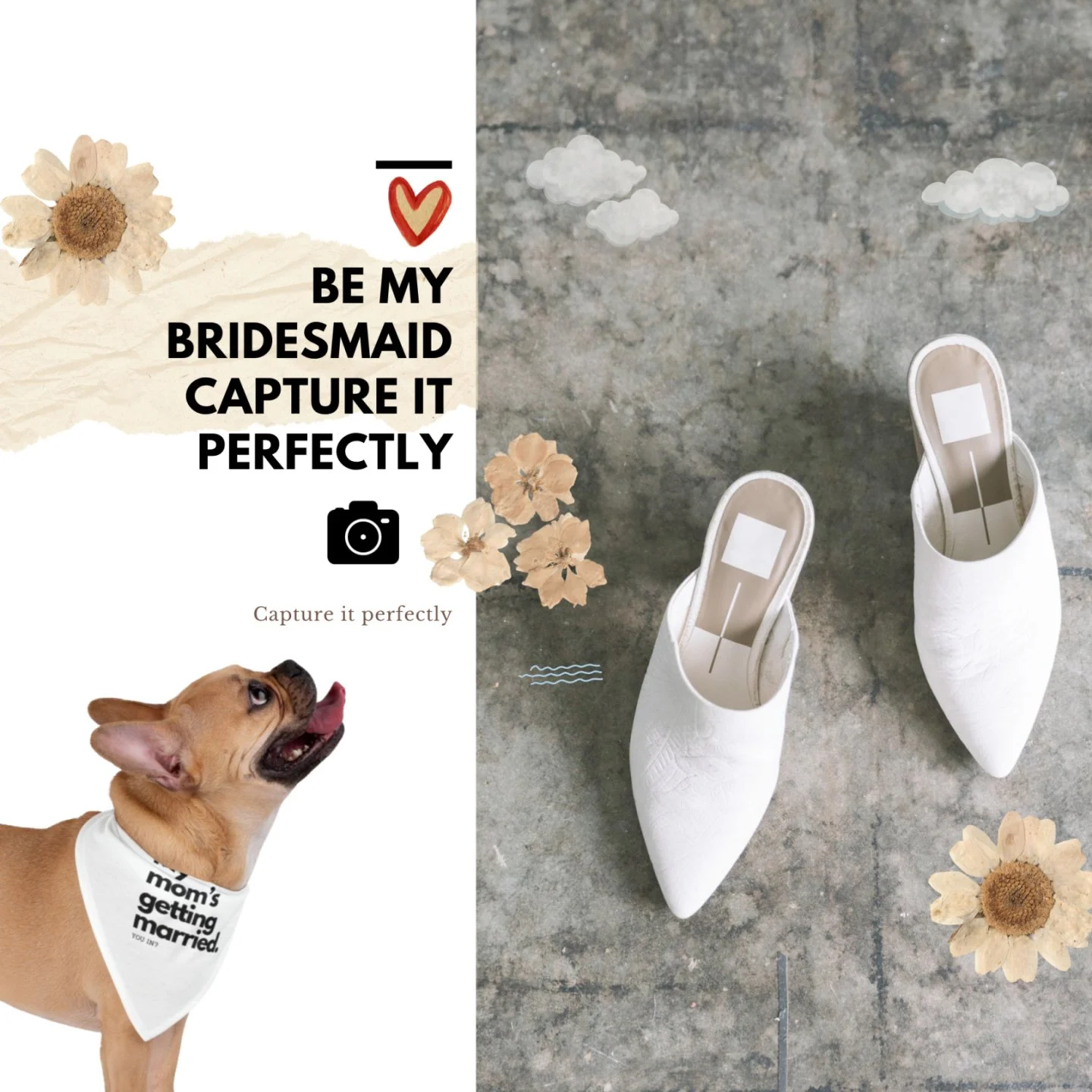 A pet bridal party ask, but make it photo-worthy.

Core memory unlocked: dog-assisted bridesmaid proposal.