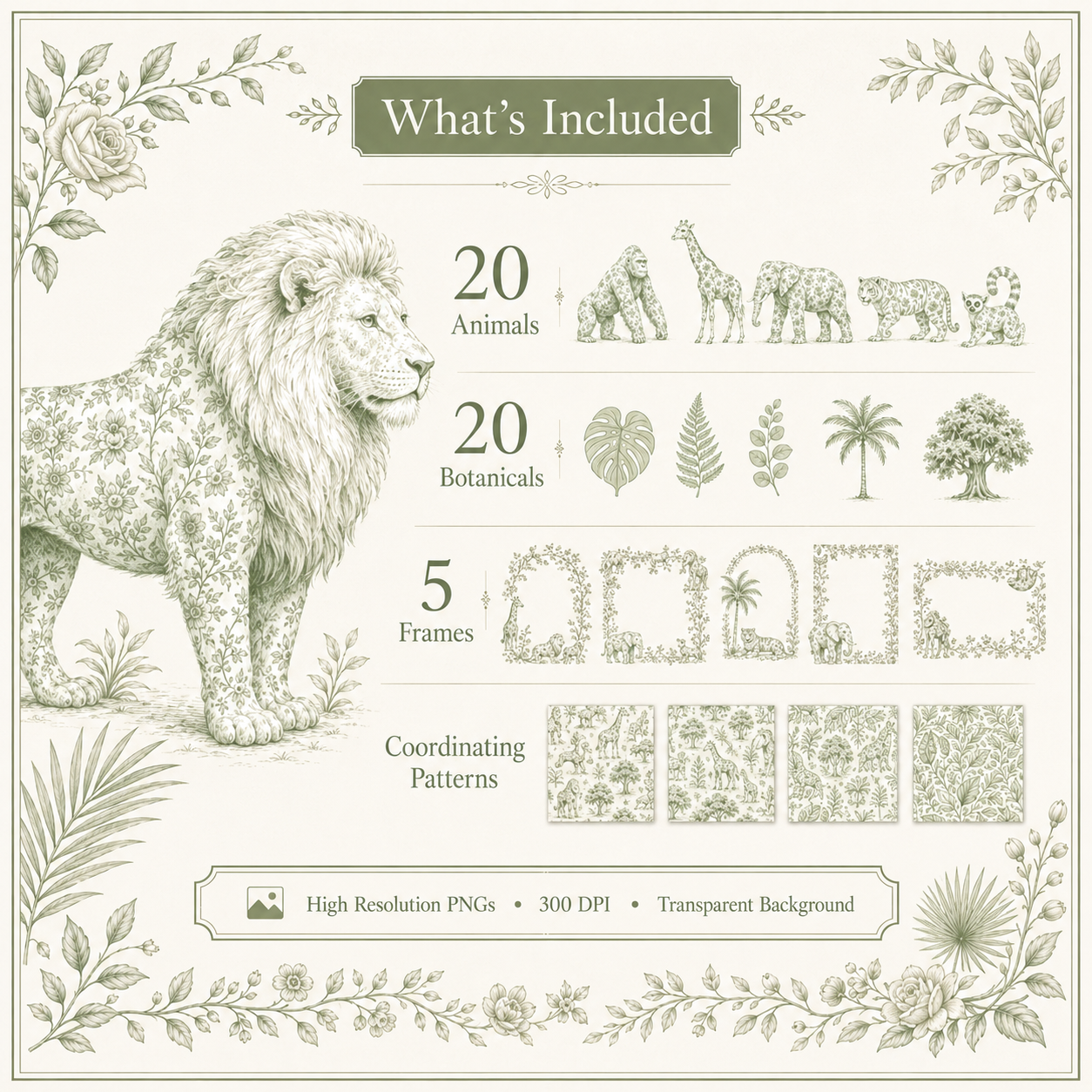 Sage Green Animal Toile Digital Art Bundle6.png