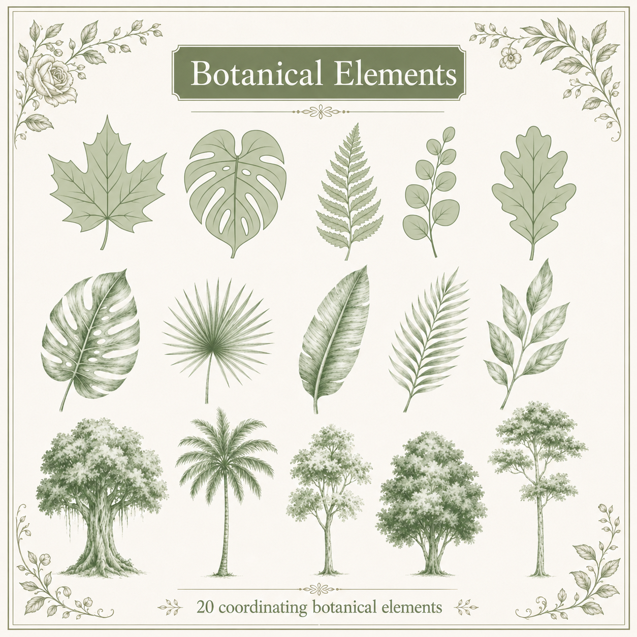 Sage Green Animal Toile Digital Art Bundle4.png