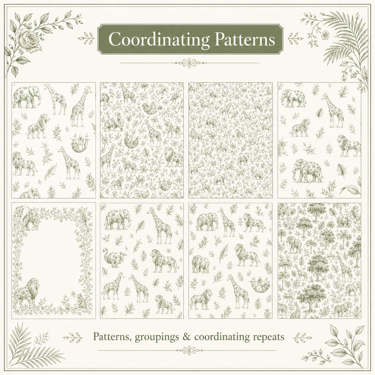 Sage Green Animal Toile Digital Art Bundle5.png