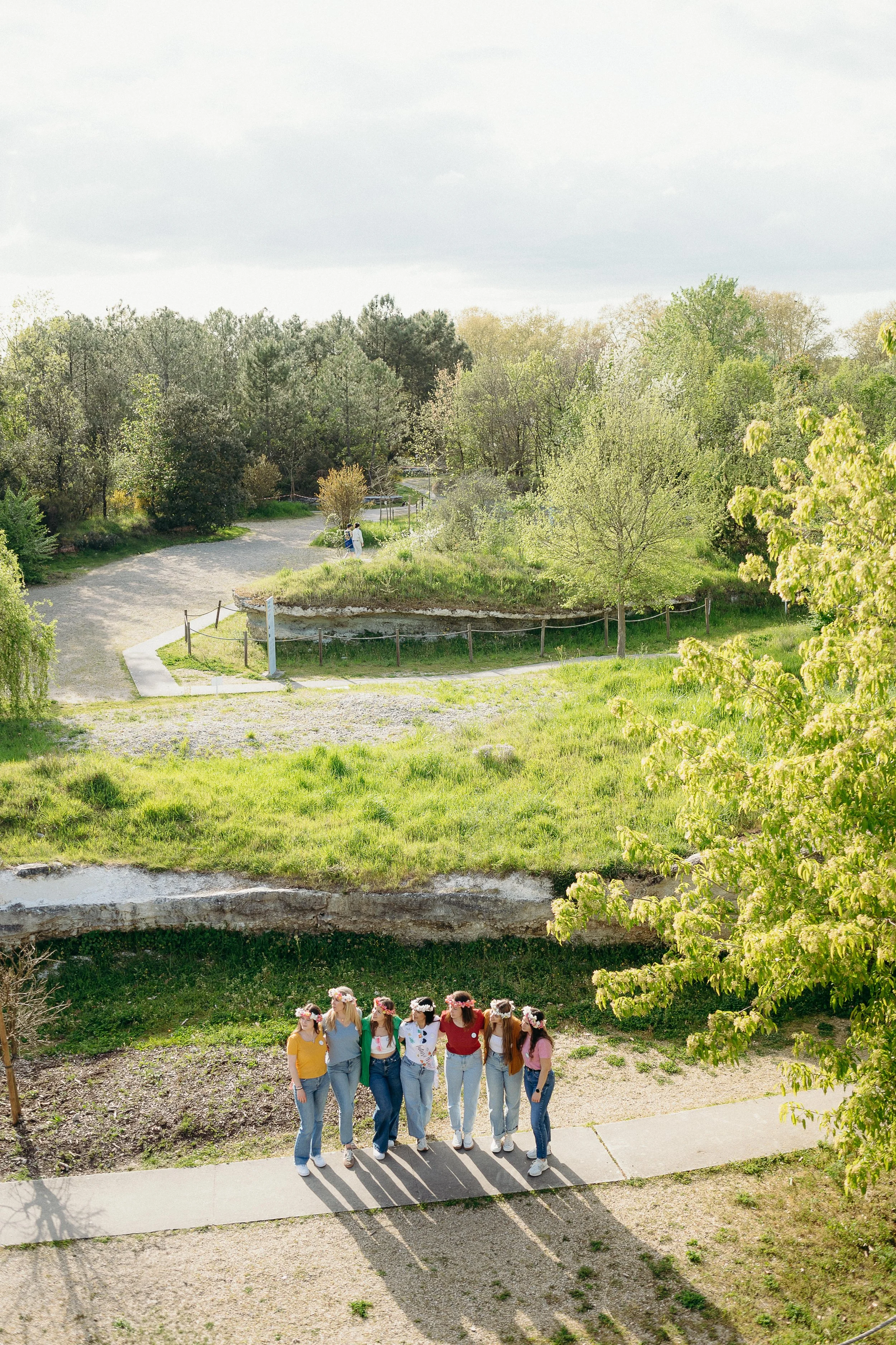 Vue d’ensemble du jardin botanique de Bordeaux lors d’un shooting photo EVJF sur la rive droite