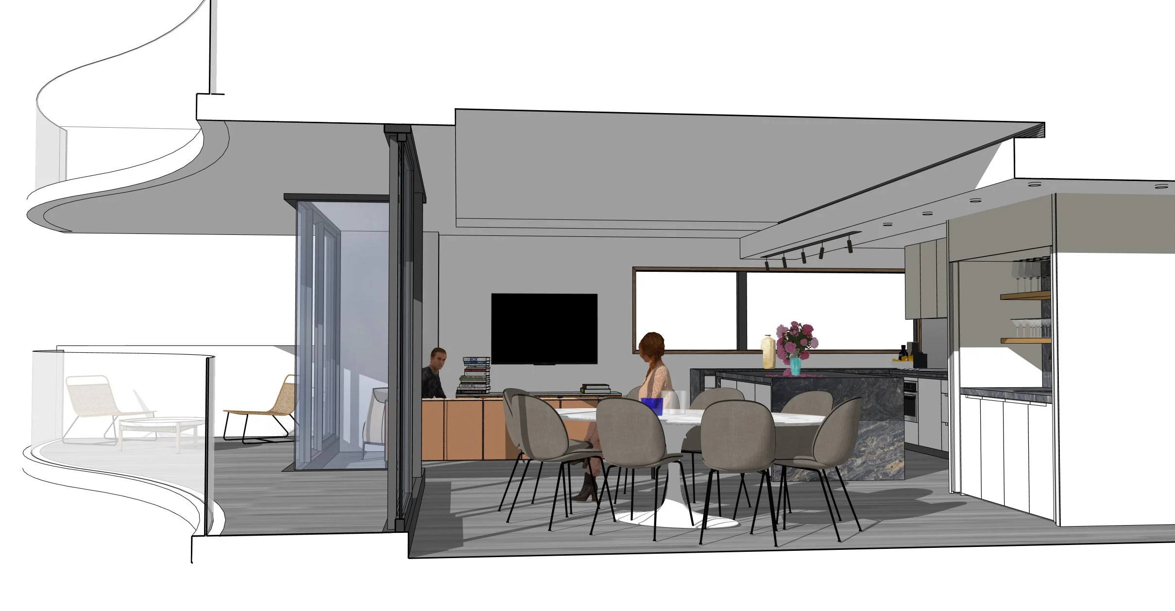 sydney high rise apartment renovation lounge room