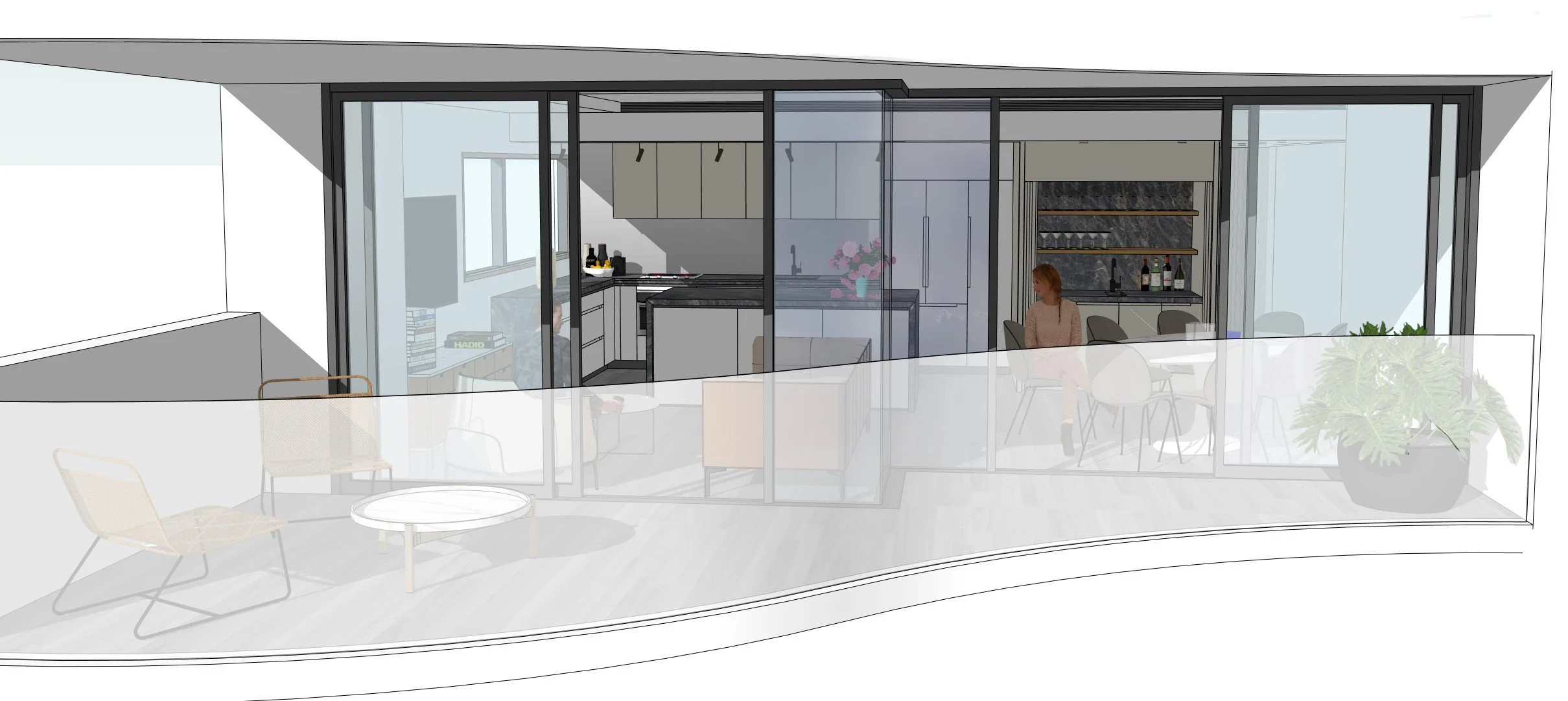 sydney high rise apartment renovation balcony and interior 