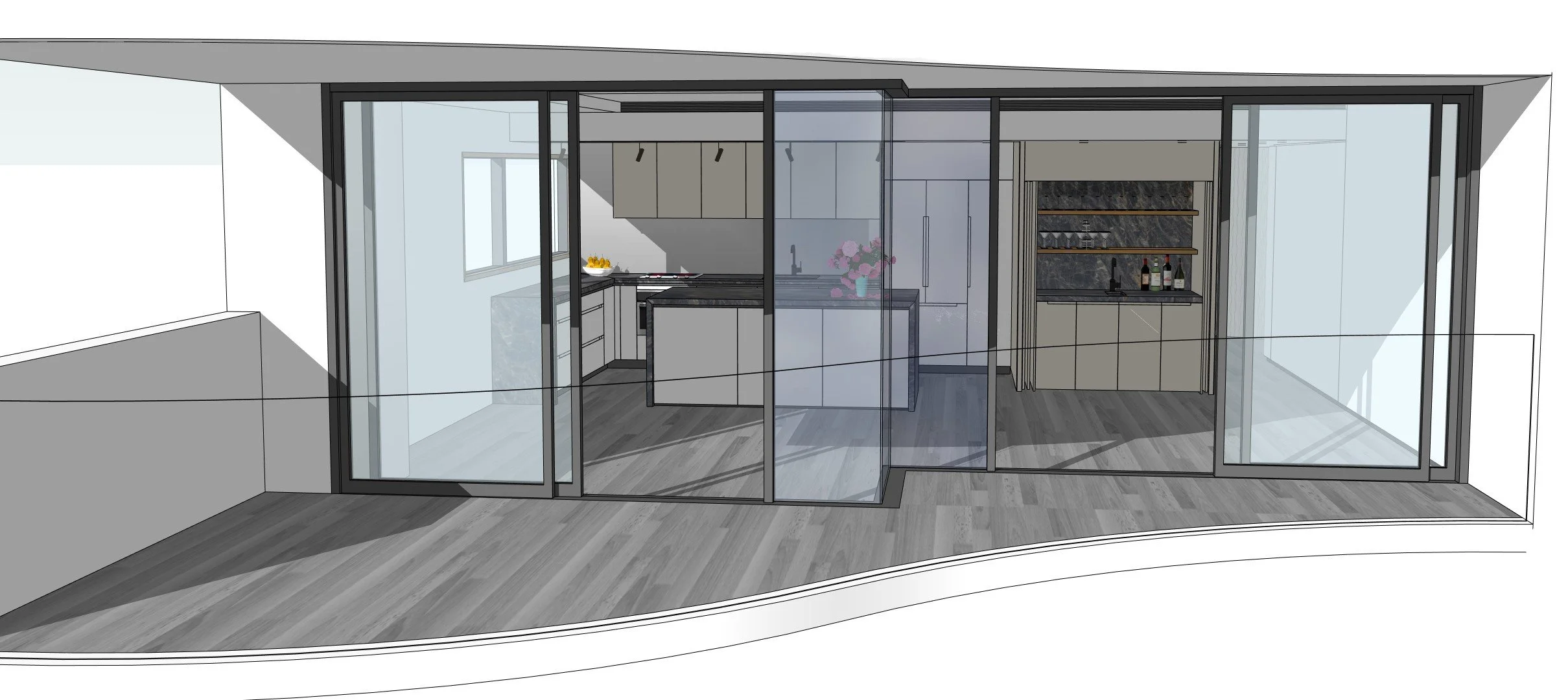 sydney high rise apartment renovation balcony view