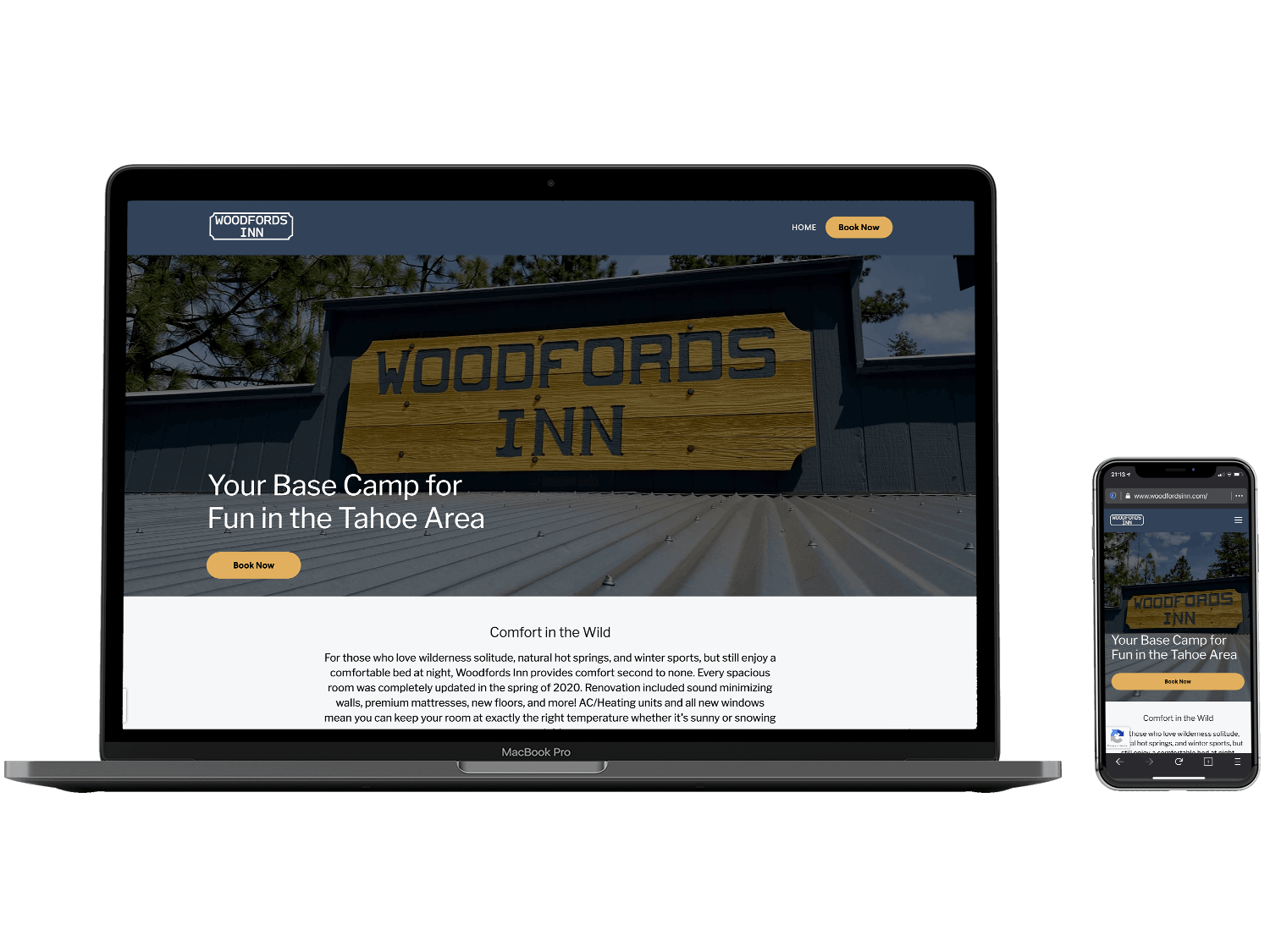 Woodfords Inn Website Design by Clayton Douglas Design