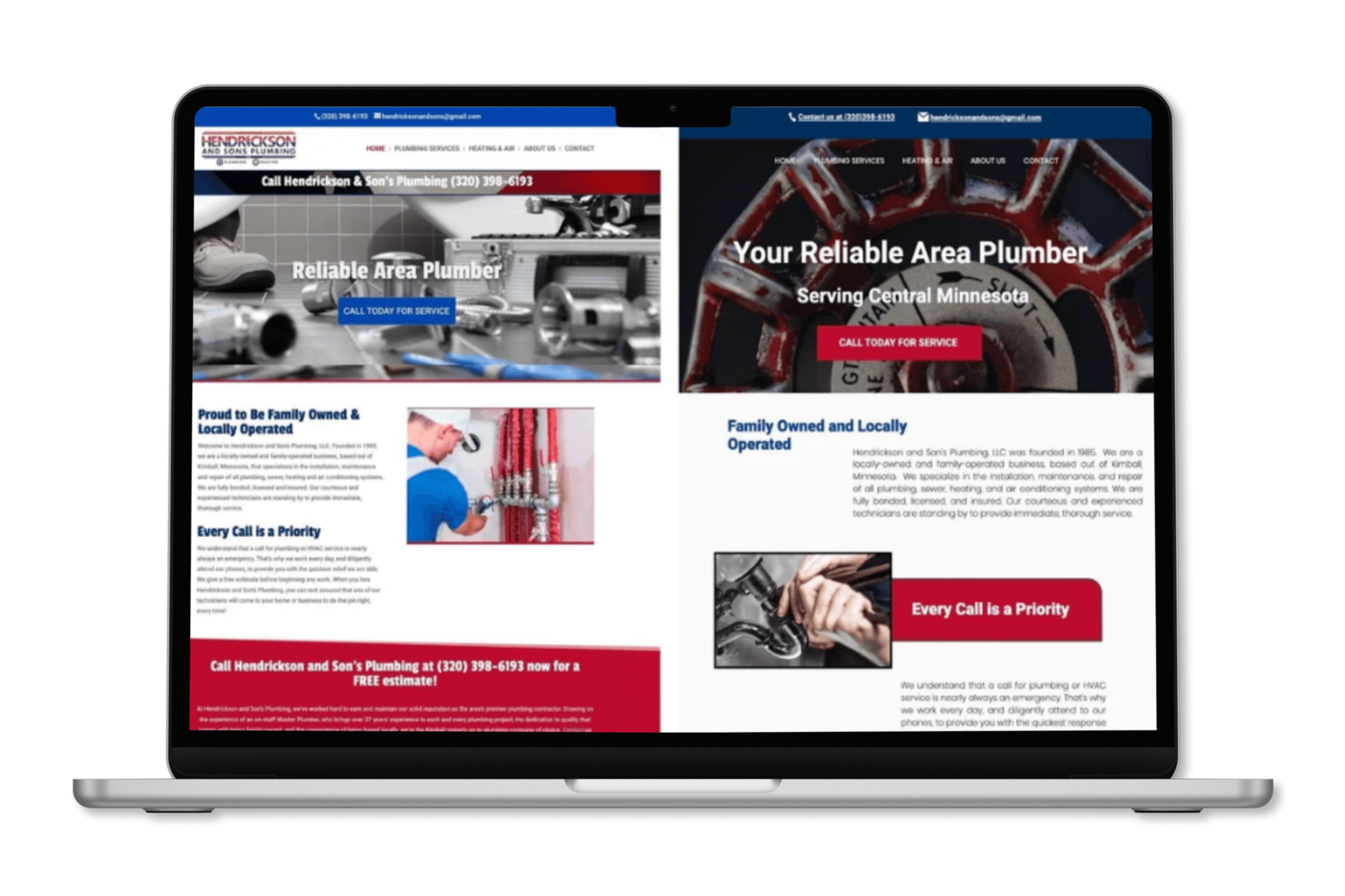 Hendrickson & Sons Plumbing Website
