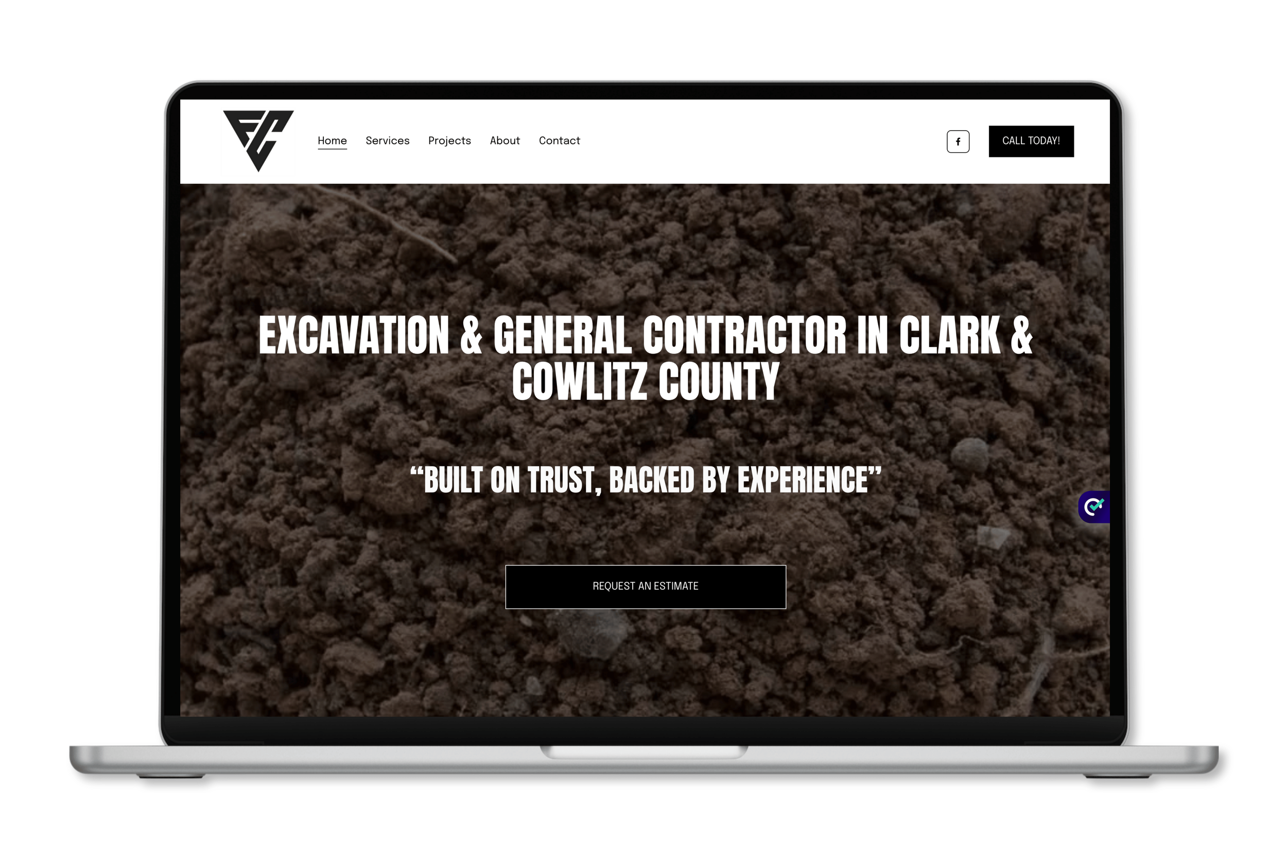 Foundry Construction LLC website on a laptop
