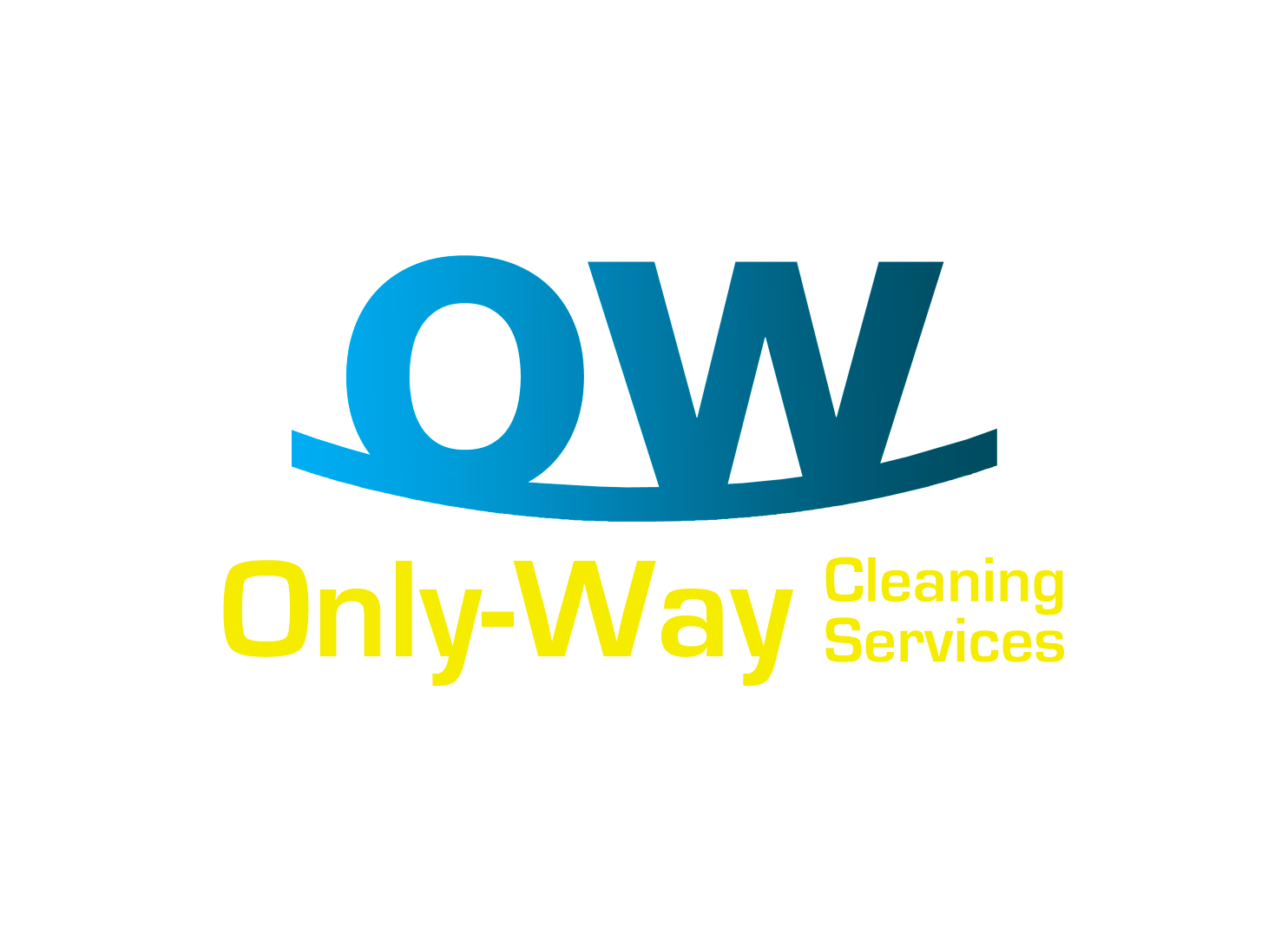 Logo displaying 'OW Only-Way Cleaning Services' with a stylized blue and yellow design.