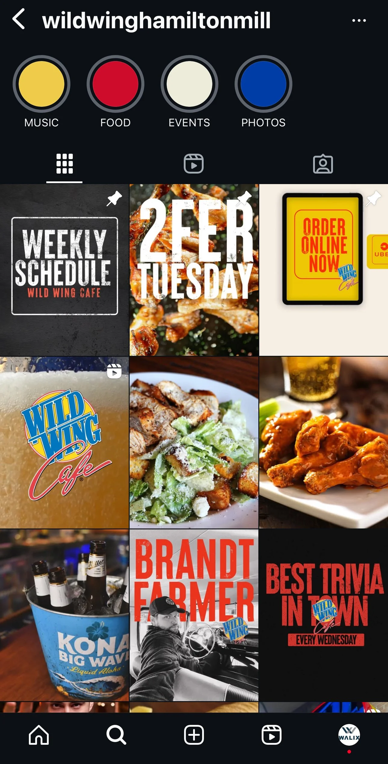 Wild Wing Cafe Instagram