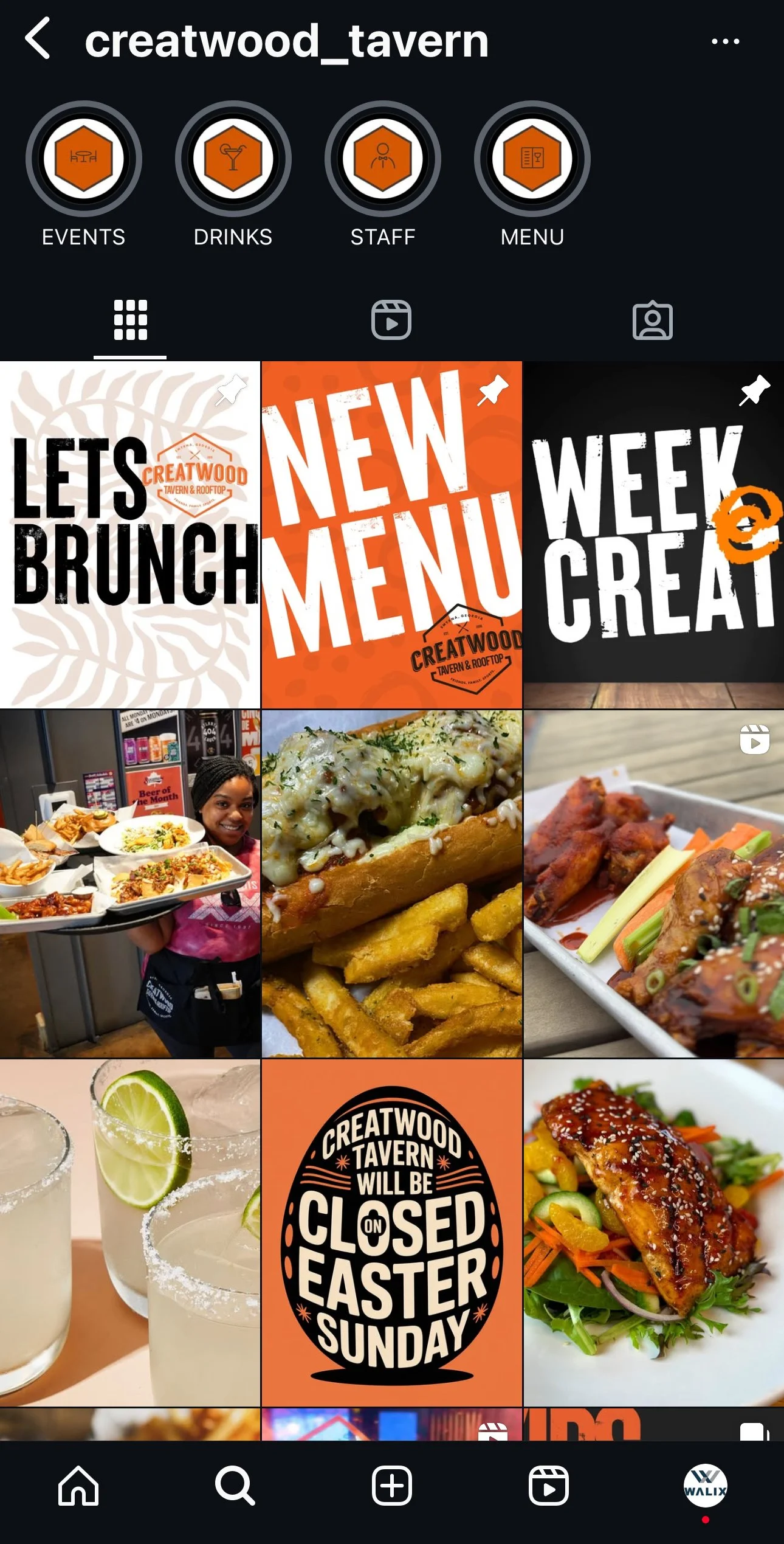 Creatwood Tavern Instagram