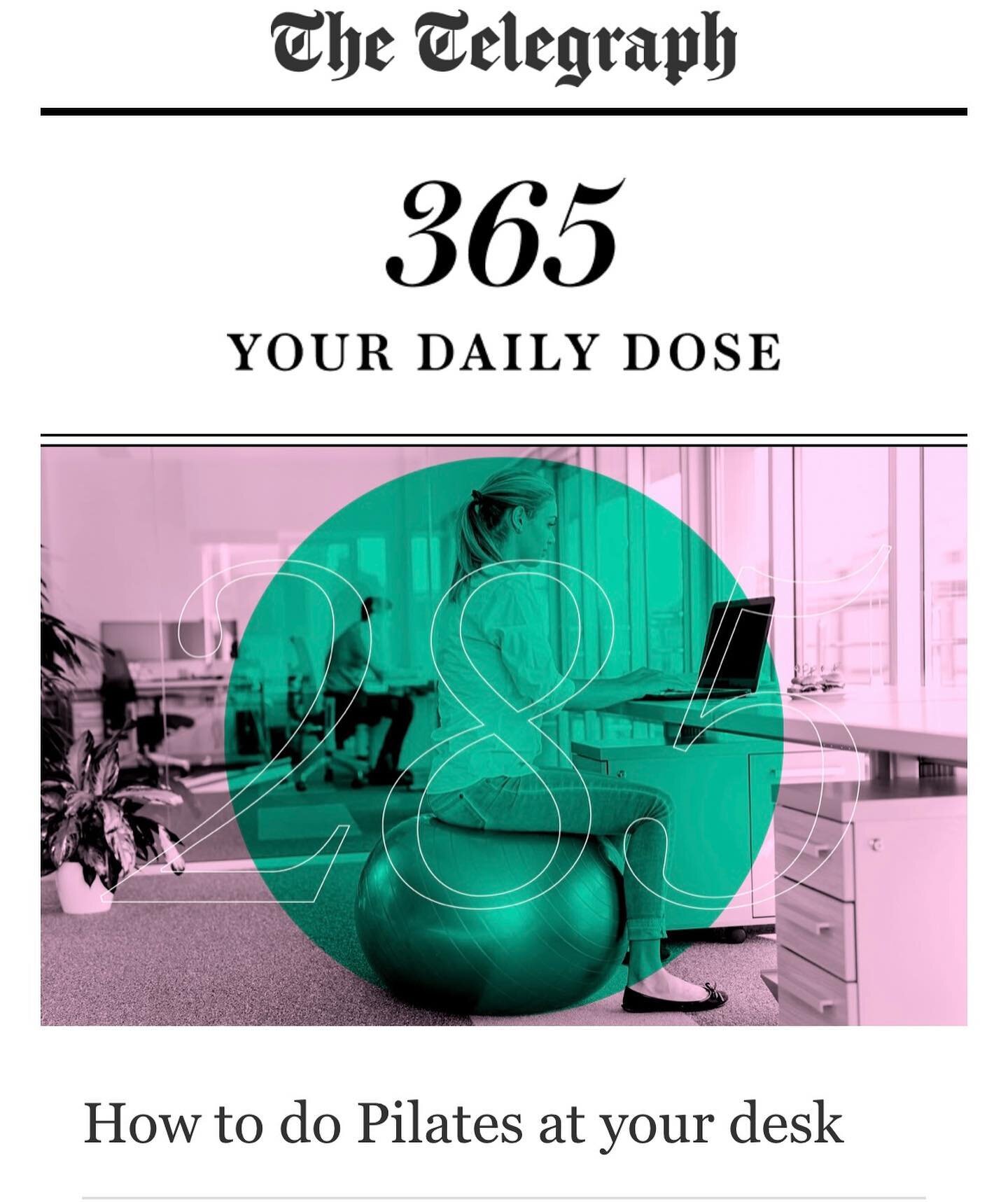 Thank you @telegraph for sharing my tips on ways to move more while you work in your 365 daily newsletter. This is the first of 3 features. Next week I share how to sit/stand in a balanced and active way. You can swipe for some of the top tips and si