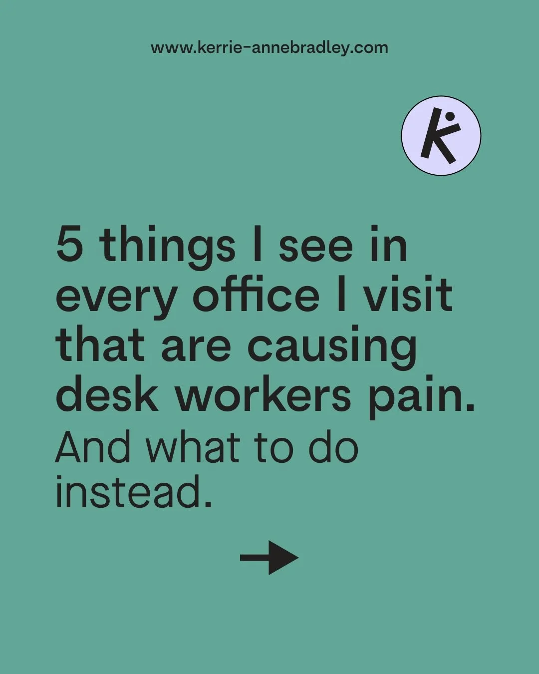 Five things I see in every office I visit. And five very simple things to do instead.

Save this. Send it to whoever on your team needs it most.

#moveatyourdesk #painmanagement #deskmoves #moveatyourdesk #pilates