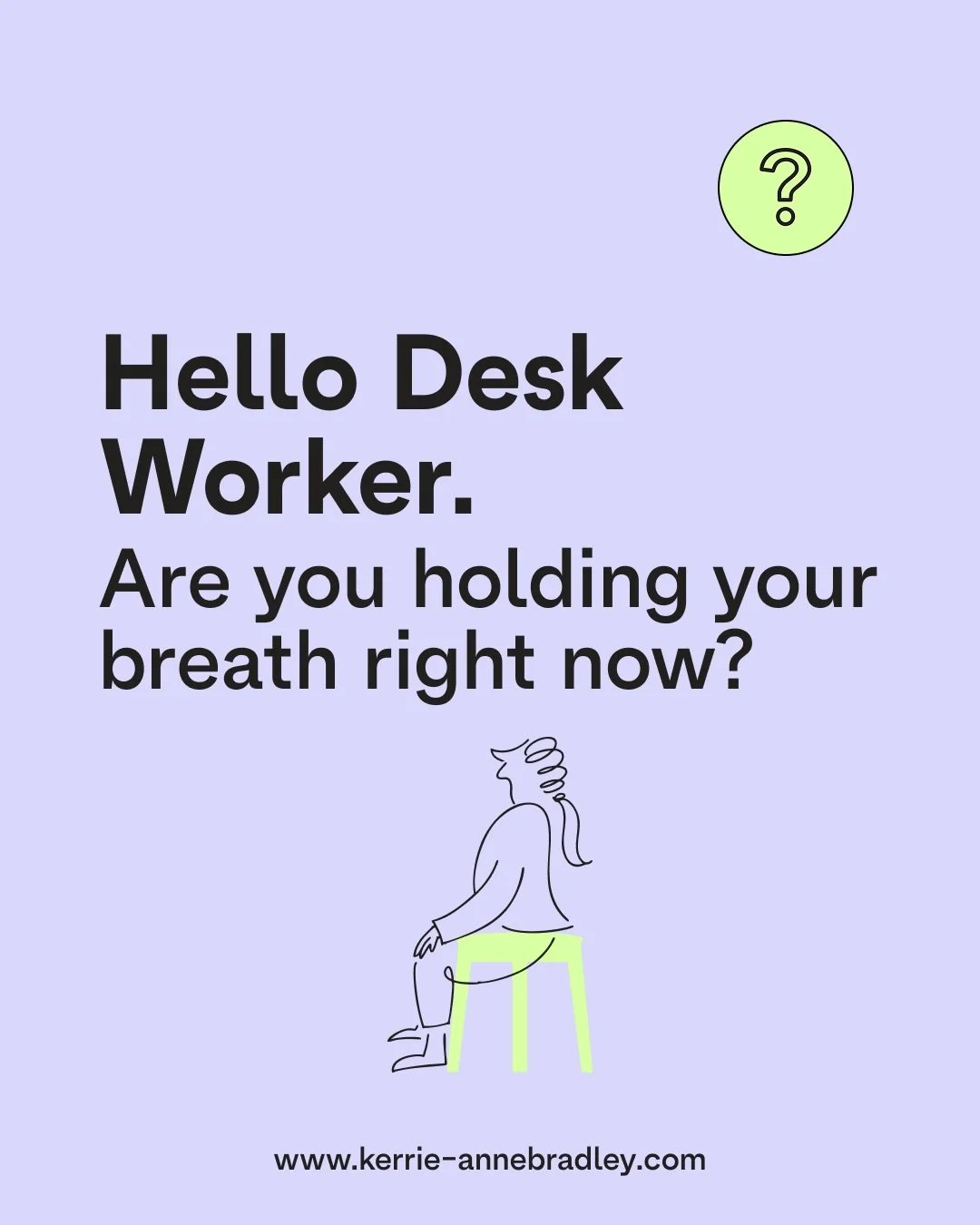 Are you holding your breath right now? Most desk workers are. Try this, and save it.

Come back to it at 3pm when everything feels tight.

KA x

#breathwork #nervousystemregulation #nervousystem #moveatyourdesk #deskpilates