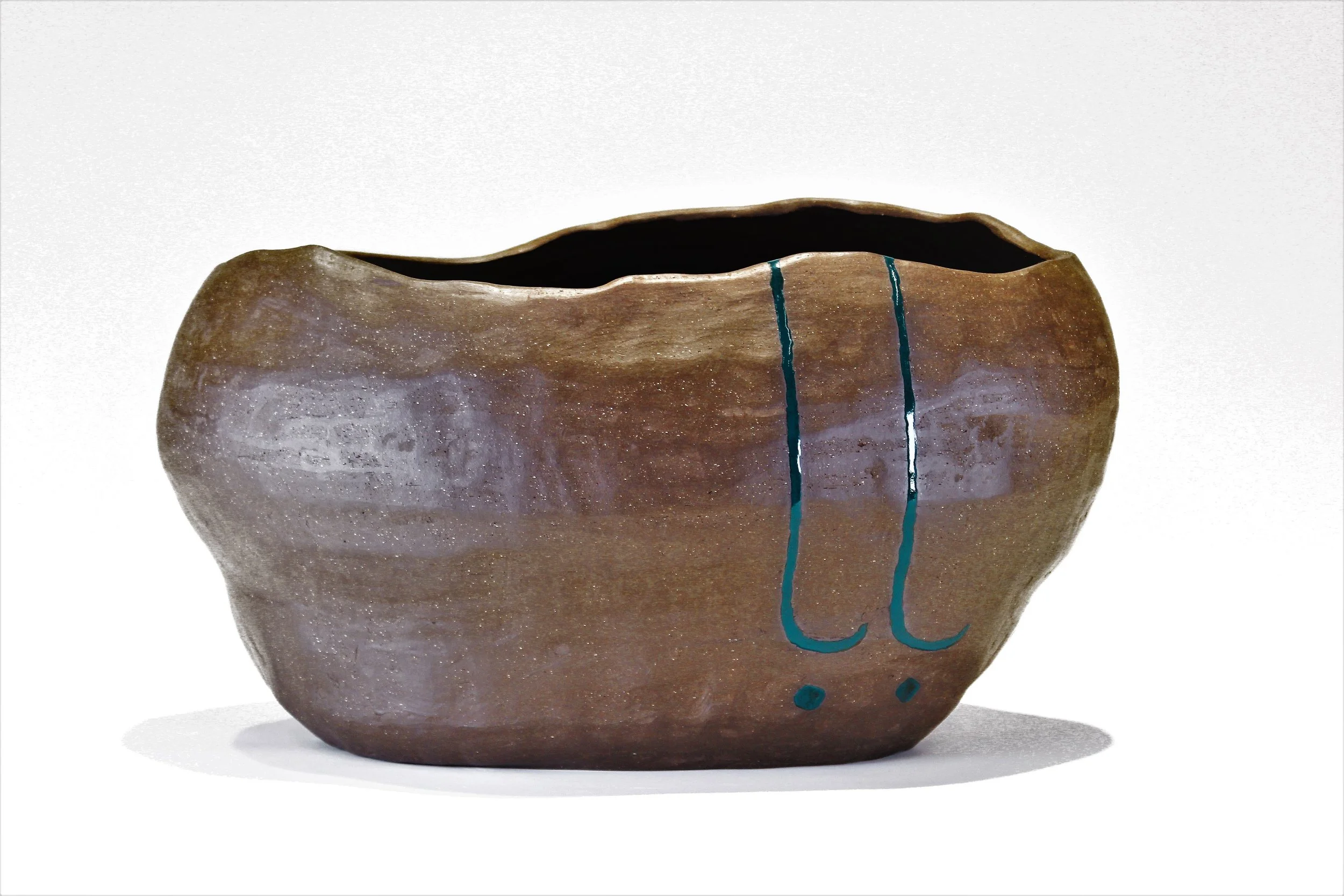 Handbuilt pot black clay, underglaze,  2021.jpg