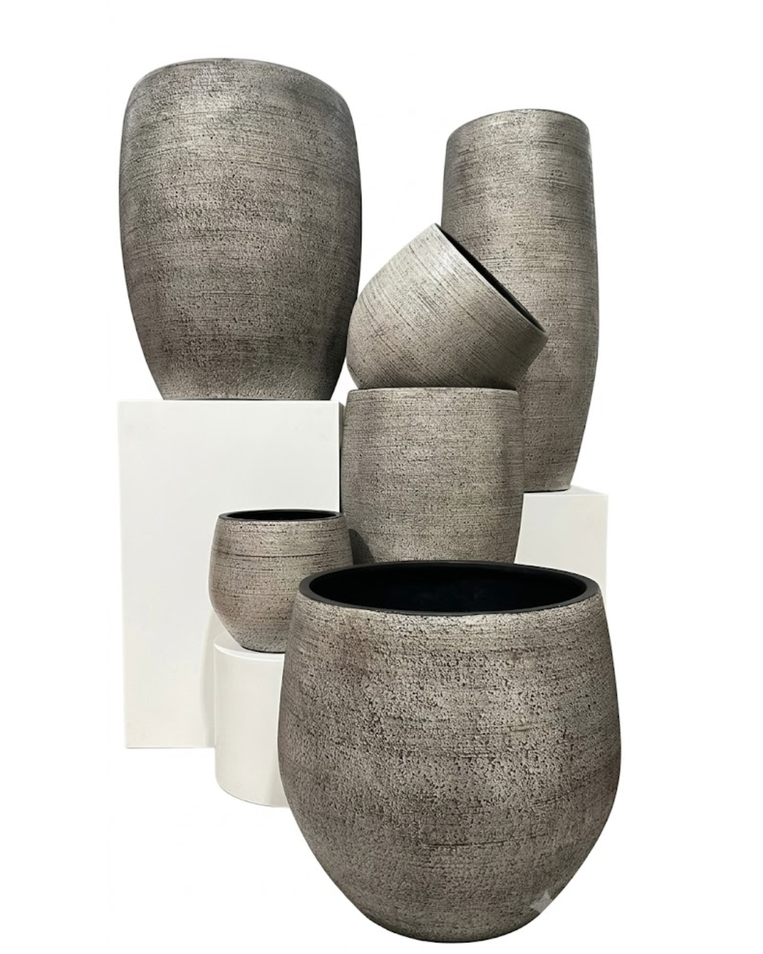 Pelēcīgi raibs keramikas pods (Pot Ciana concrete rust)
