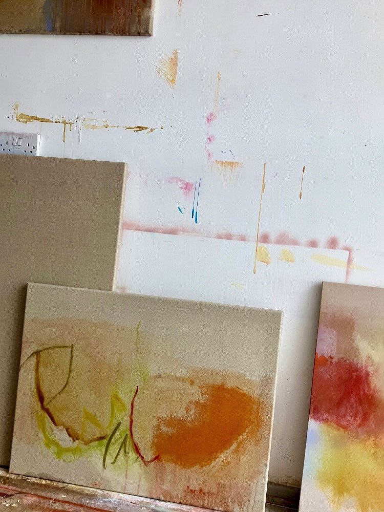 P R O C E S S 🌈

Im currently in full flow at the studio, building up layers of colours, marks &amp; textures. Painting intuitively is a very deliberate process that allows unplanned imagery to lead the work. This way of creating feels exciting and 