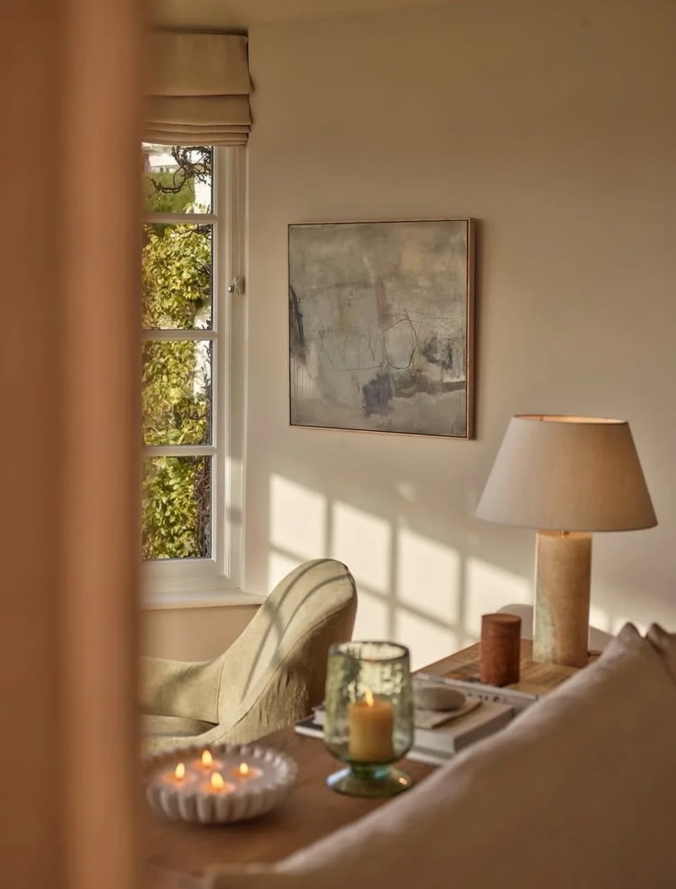 I love this photograph by @neptunehomeofficial which features one of my artworks. Inspiring calm philosophy &amp; contemplating this piece adds texture &amp; interest to this stylish space. 

If you are looking for an original artwork, I have several
