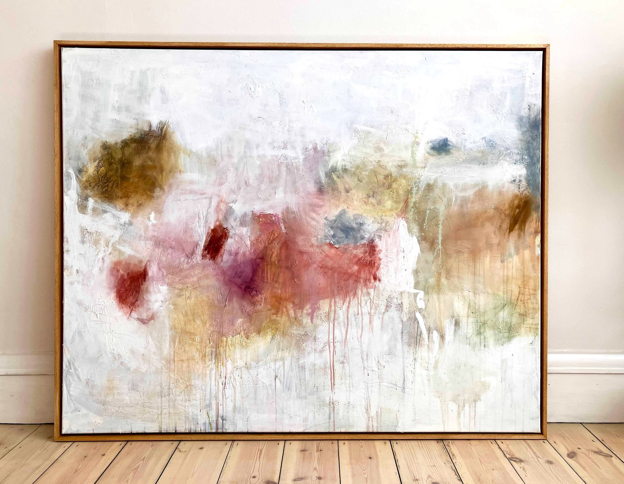 &lsquo;Forevermore&rsquo; a brand new large-scale painting created intuitively through an exploration of materials, texture and mark-making.

For this piece, I combined oil, cold wax, pastels and pigments to create a richly varied surface that shifts