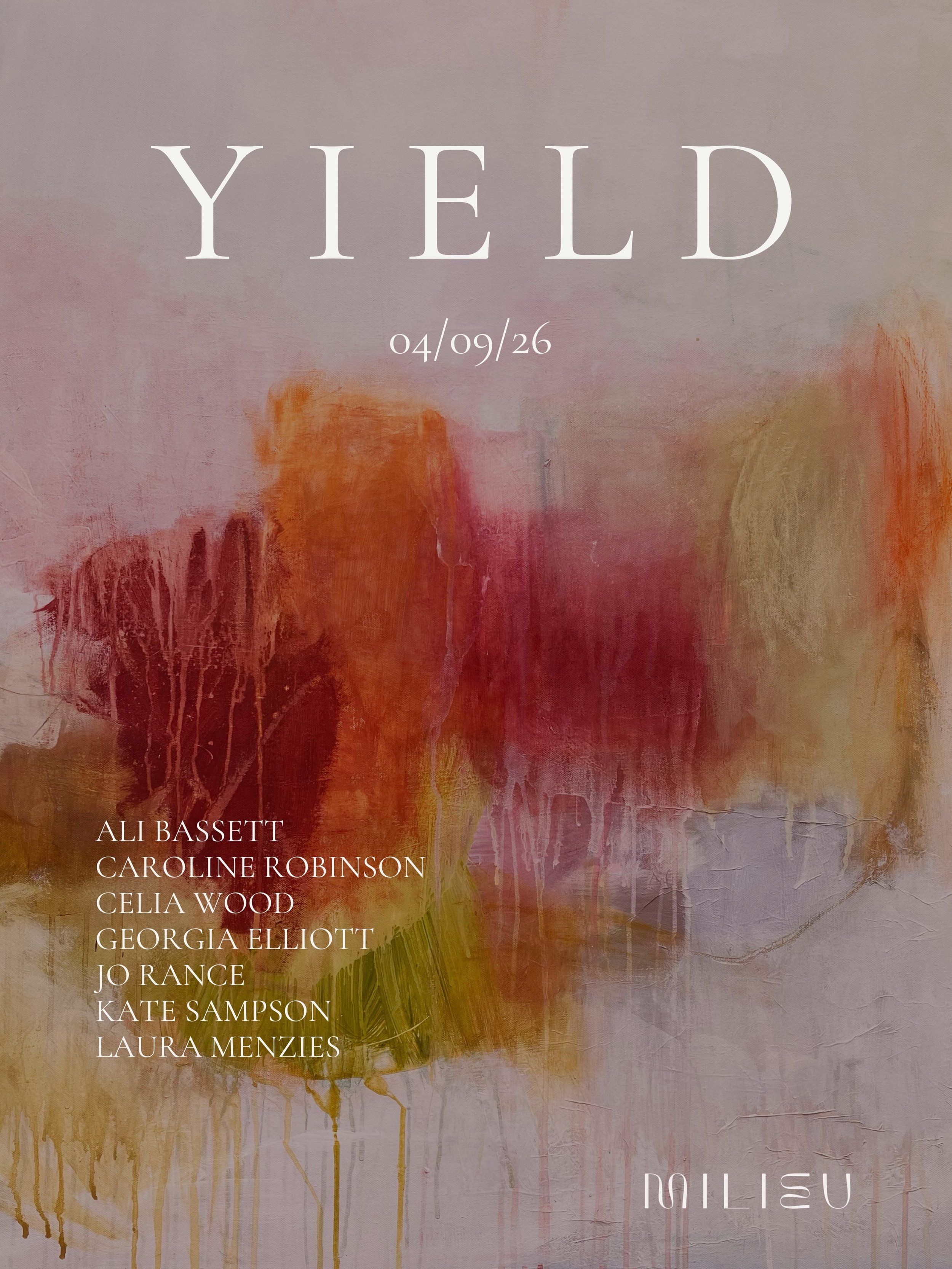 Today marks the opening of Yield, a beautiful new exhibition at @milieu.studios&mdash;a celebration of the late-summer harvest and the gentle turning of the seasons.

I&rsquo;m thrilled to have five expressive paintings included in the show. Layered 