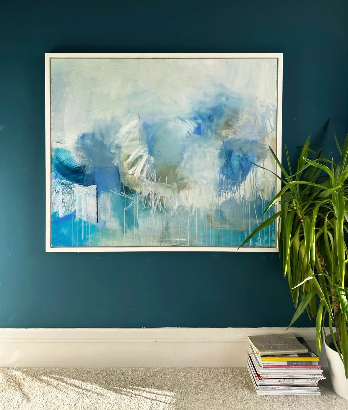 &lsquo;Untamed&rsquo; a large, gestural painting that was inspired by the Cornish coastline.

Rather than trying to depict a specific view, this painting aims to convey my visceral experience of being in the landscape &amp; how that can be communicat