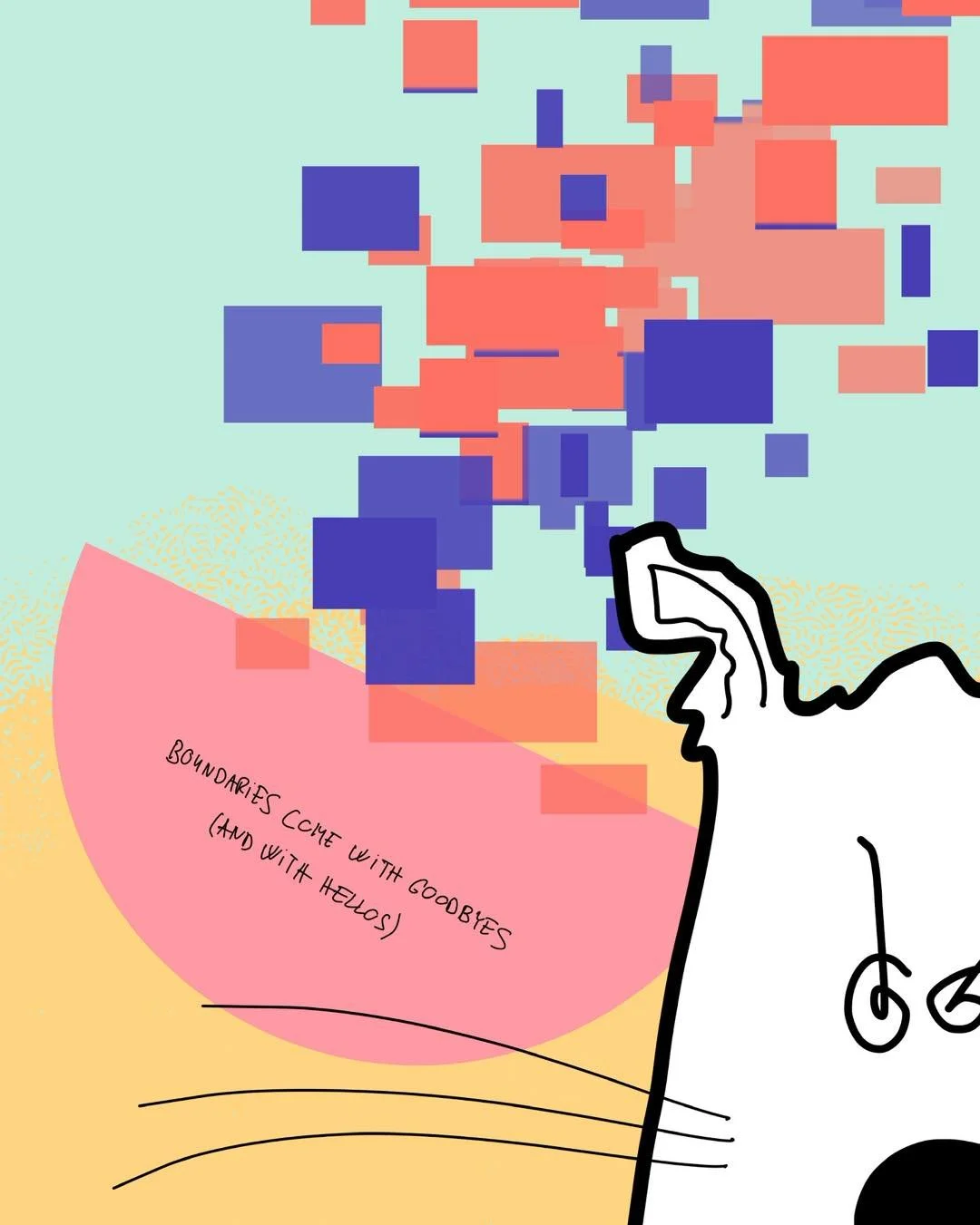 &lsquo;setting up&rsquo;
message: BOUNDARIES COME WITH GOODBYES (AND WITH HELLOS)

#365doodlesbysimoniddol #emotionalsupportanimal #cat #boundaries #setup