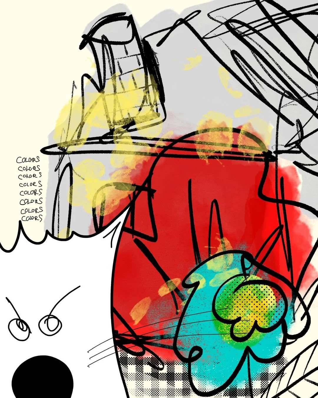 &lsquo;spring&rsquo;
message: COLORS, COLORS, COLORS, COLORS, COLORS, COLORS, COLORS, COLORS, 

#365doodlesbysimoniddol #emotionalsupportanimal #cat #spring #colors