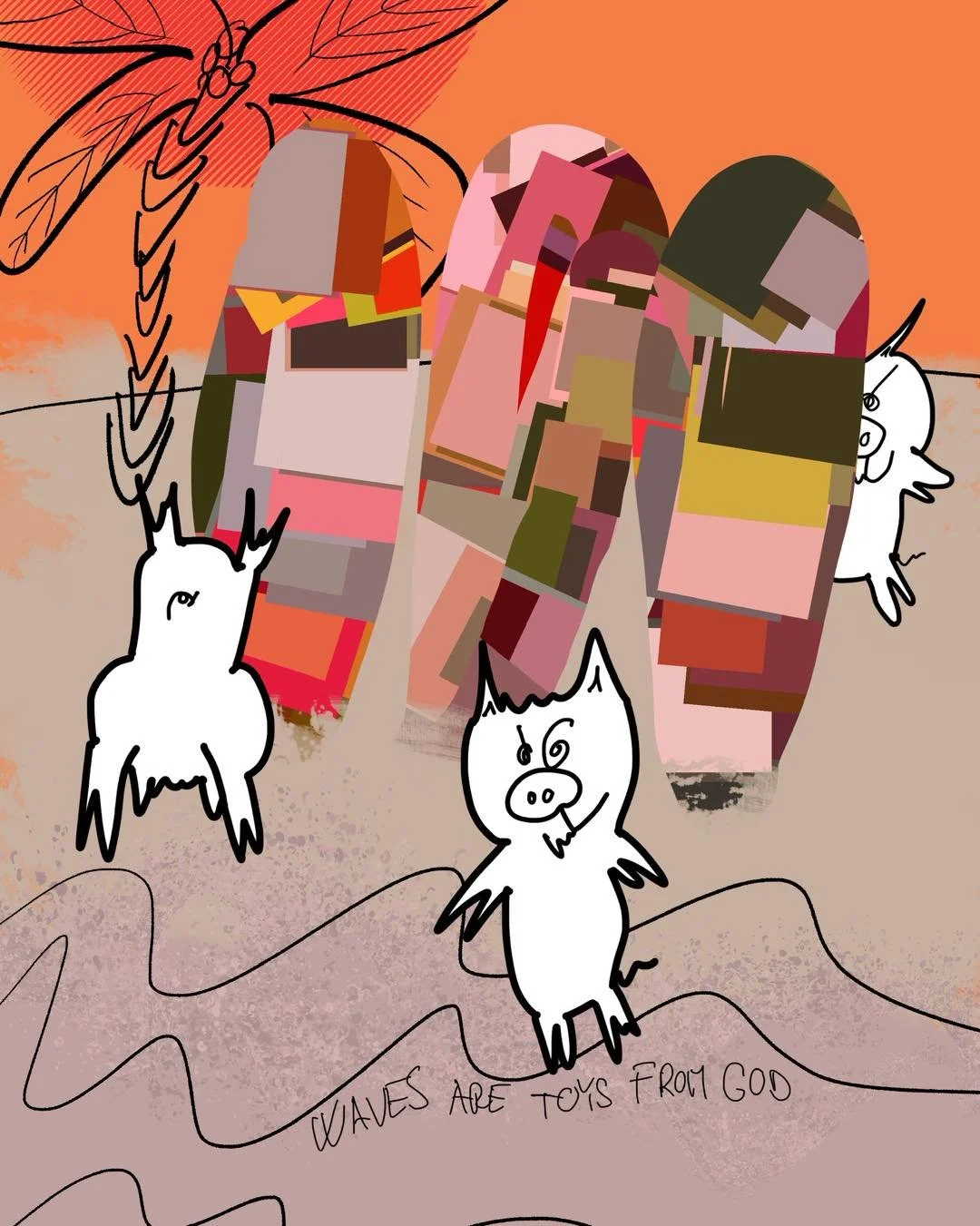 &lsquo;surf life&rsquo;
message: WAVES ARE TOYS FROM GOD

#365doodlesbysimoniddol #emotionalsupportanimals #pigs #waves #surflife