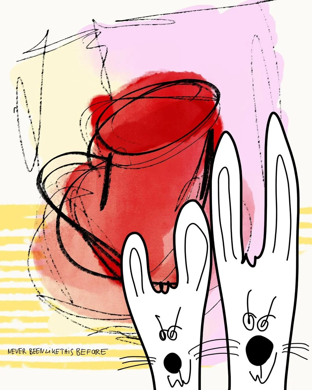 &lsquo;next level&rsquo;
message: NEVER BEEN LIKE THIS BEFORE

#365doodlesbysimoniddol #emotionalsupportanimals #bunnies #nextlevel #relationshipgoals