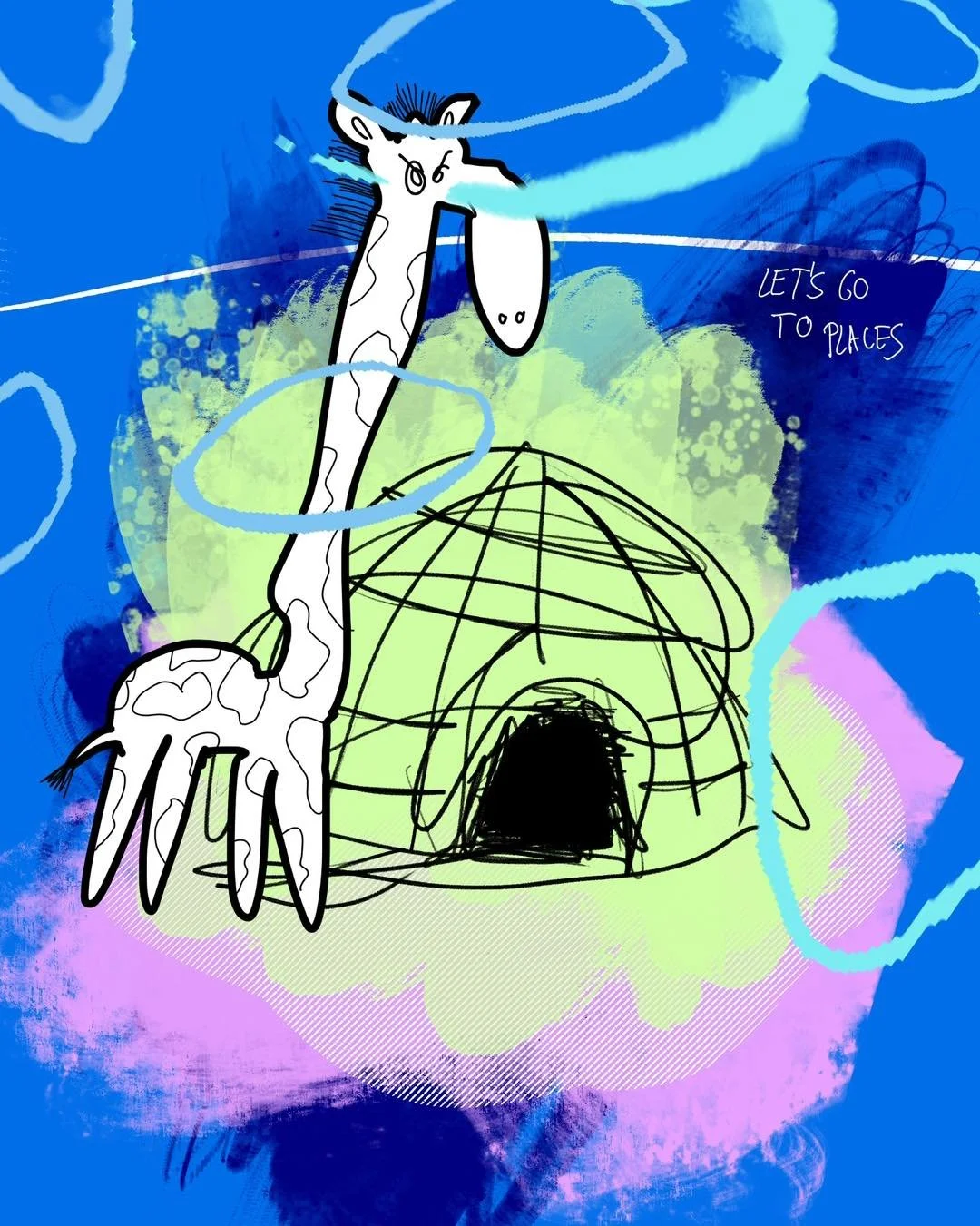 &lsquo;northern lights&rsquo;
message: LET&rsquo;S GO TO PLACES

#365doodlesbysimoniddol #emotionalsupportanimal #giraffe #northernlights #goingtoplaces