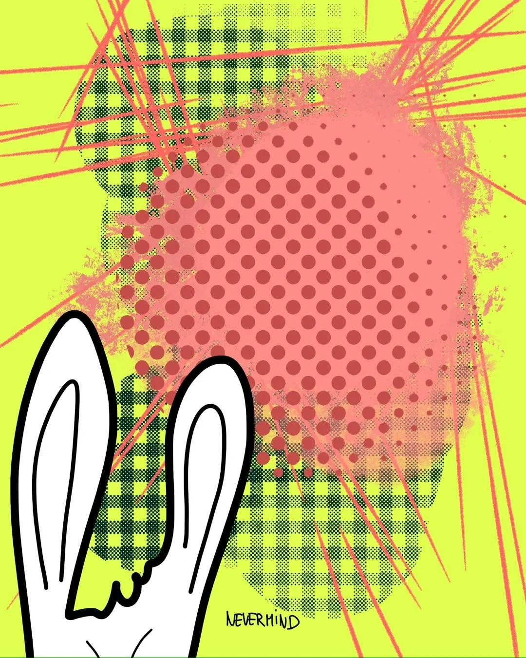 &lsquo;punks not &hellip;&rsquo;
message: NEVERMIND

#365doodlesbysimoniddol #emotionalsupportanimal #bunny #punk #nevermind