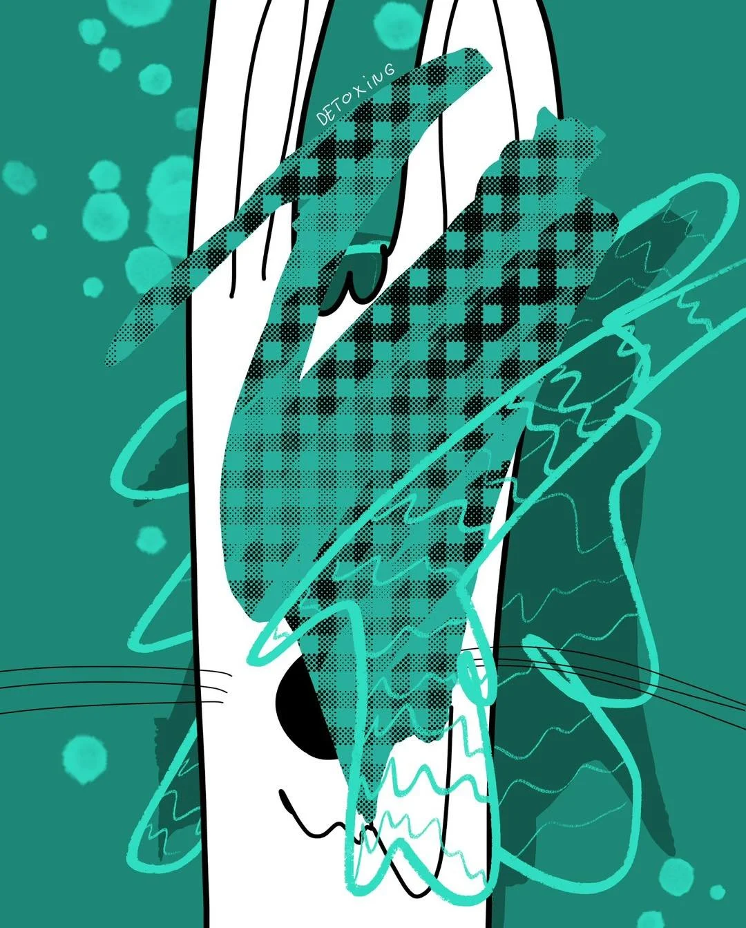 &lsquo;green&rsquo;
message: DETOXING

#365doodlesbysimoniddol #emotionalsupportanimal #bunny #green #detoxing