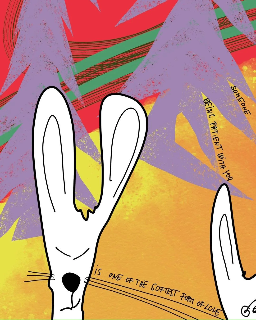 &lsquo;softness&rsquo;
message: SOMEONE BEING PATIENT WITH YOU IS ONE OF THE SOFTEST FORMS OF LOVE 

#365doodlesbysimoniddol #emotionalsupportanimals #bunnies #softness #patience