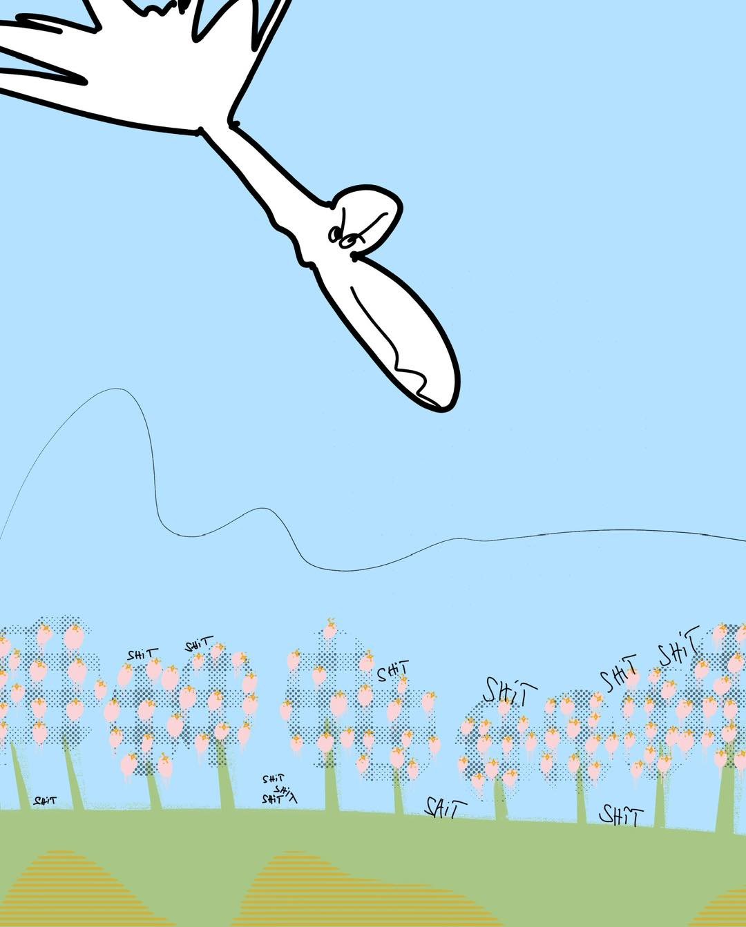 &lsquo;seagull terror&rsquo; 
message: SHIT SHIT SHIT SHIT SHIT SHIT SHIT SHIT SHIT SHIT SHIT SHIT 

#365doodlesbysimoniddol #emotionalsupportanimal #seagull #seagullattacks #shit