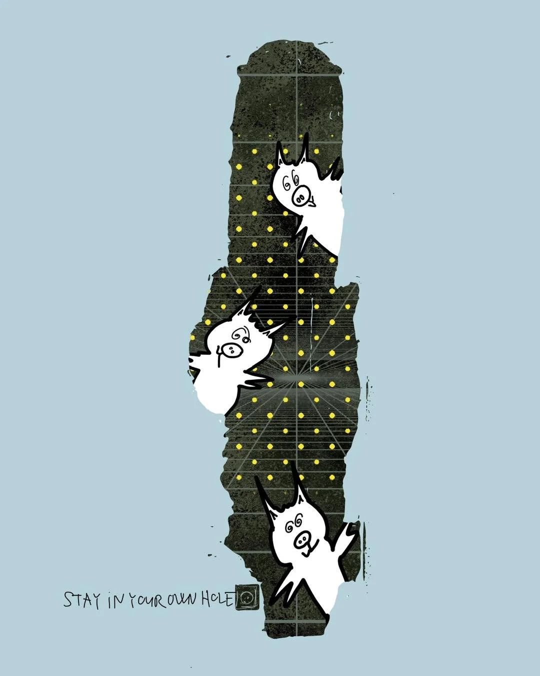 &lsquo;the portal&rsquo; 
message: STAY IN YOUR OWN HOLE 

#365doodlesbysimoniddol #emotionalsupportanimal #pigs #portal #dailydrawing
