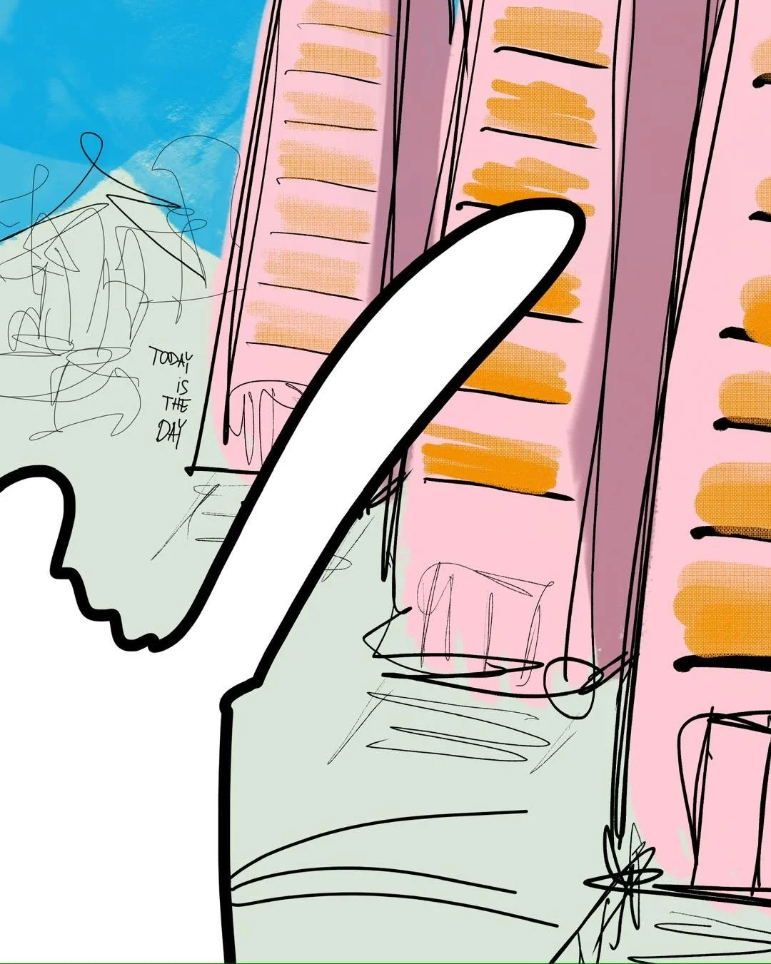 &lsquo;manifestation&rsquo;
message: TODAY IS THE DAY 

#365doodlesbysimoniddol #emotionalsupportanimal #bunny #urbanlandscape #dailydrawing