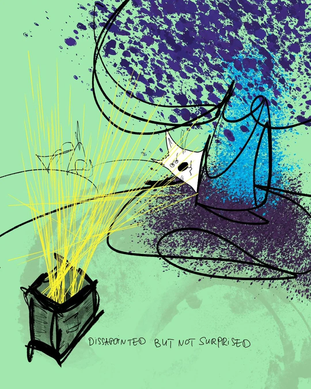 &lsquo;soft opening&rsquo;
message: DISSAPOINTED BUT NOT SURPRISED 

#365doodlesbysimoniddol #emotionalsupportanimal #cat #box #dailydrawing