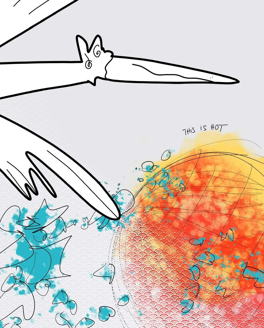 &lsquo;do you have an escape plan?
message: THIS IS HOT 

#365doodlesbysimoniddol #emotionalsupportanimal #bird #globalwarming #dailydrawing