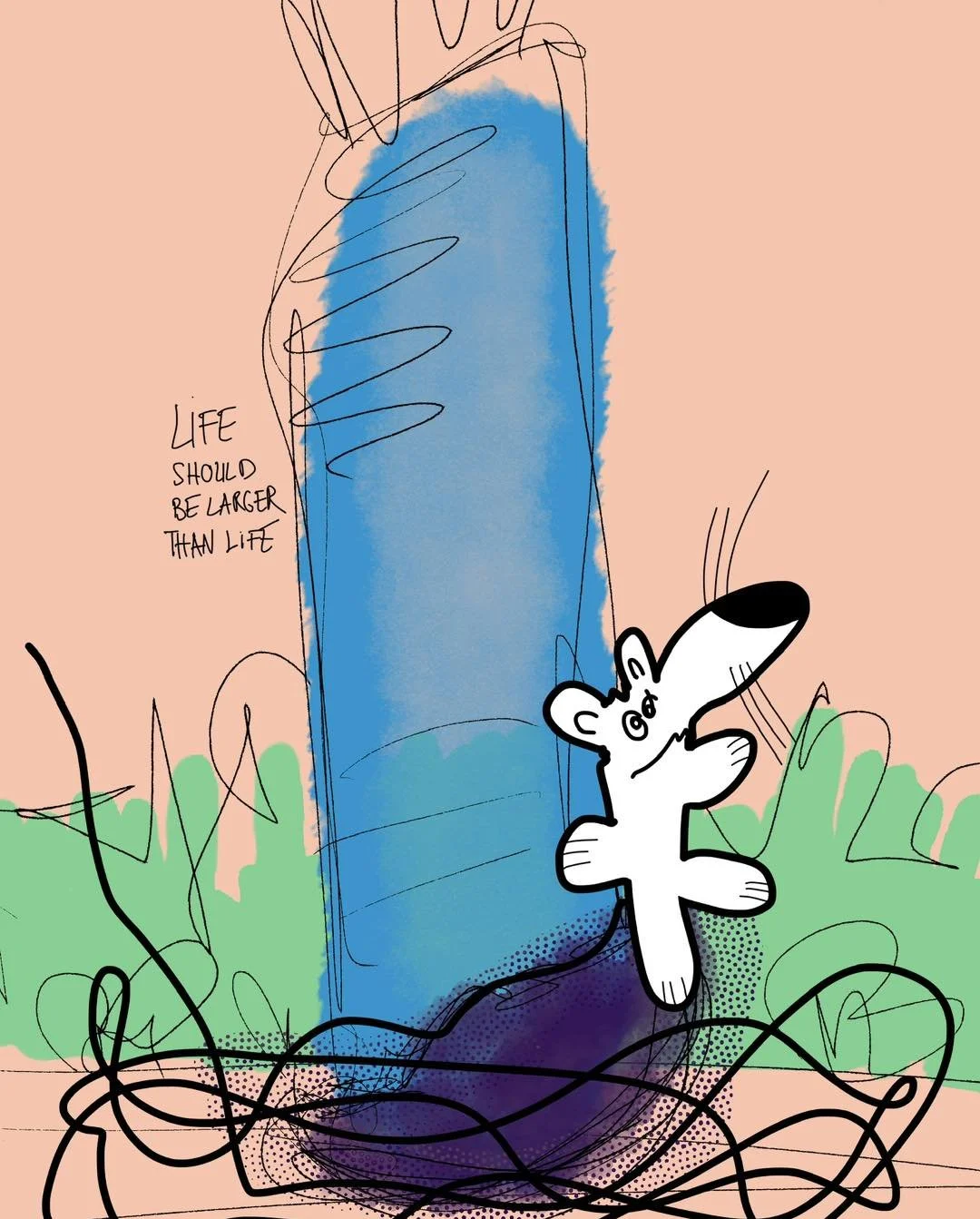 &lsquo;larger than life mushroom&rsquo; 
message: LIFE SHOULD BE LARGER THAN LIFE 

#365doodlesbysimoniddol #emotionalsupportanimal #mouse #mushroom #largerthanlife