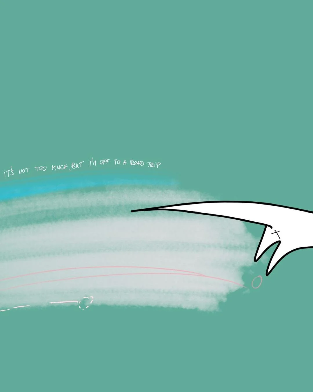 &lsquo;minimal&rsquo; 
message: IT&rsquo;S NOT TOO MUCH, BUT I&rsquo;M OFF TO A ROAD TRIP 

#365doodlesbysimoniddol #emotionalsupportanimal #dog #roadtrip #minimal_perfection