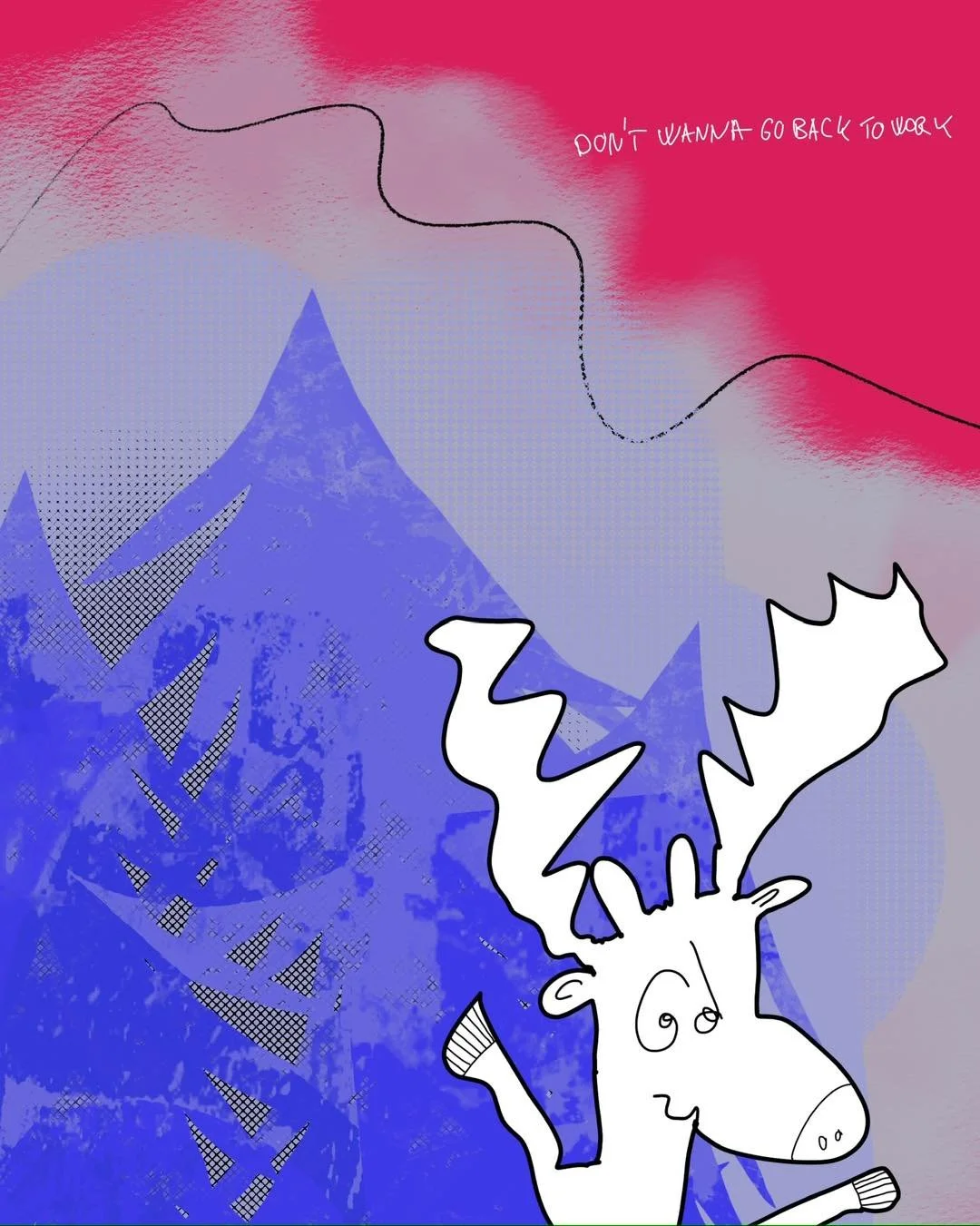 &lsquo;holiday end drama&rsquo; 
message: DON&rsquo;T WANNA GO BACK TO WORK 

#365doodlesbysimoniddol #emotionalsupportanimal #reindeer #christmasiscoming #thattimeoftheyear