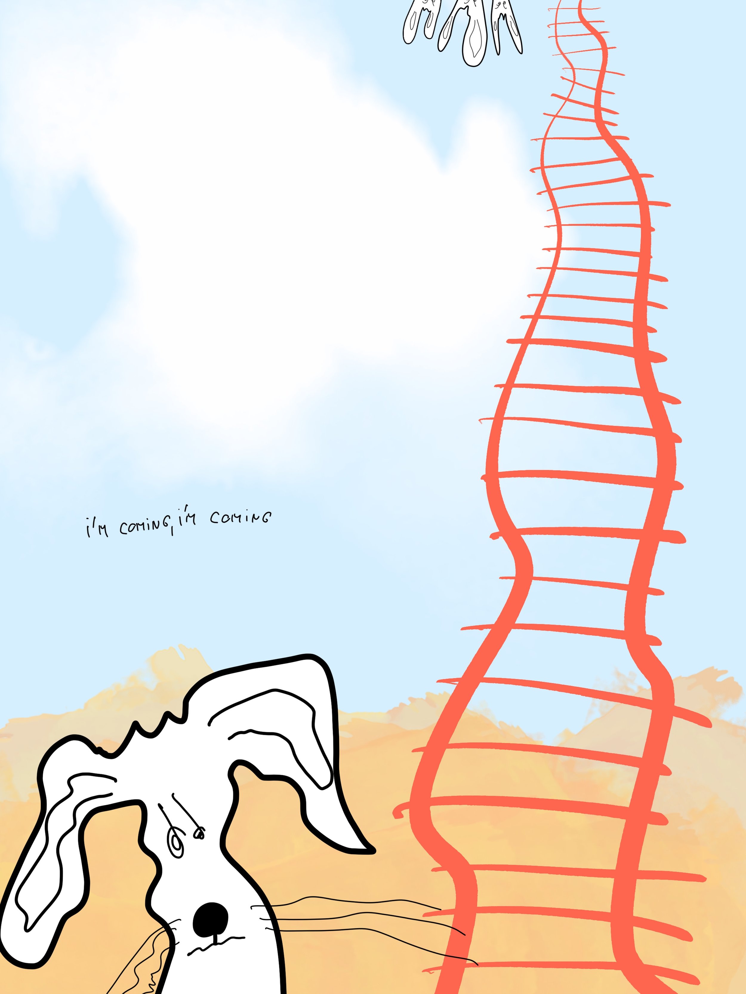 &lsquo;closer and closer&rsquo; 
message: I&rsquo;M COMING, I&rsquo;M COMING

#365doodlesbysimoniddol #emotionalsupportanimals #bunnies